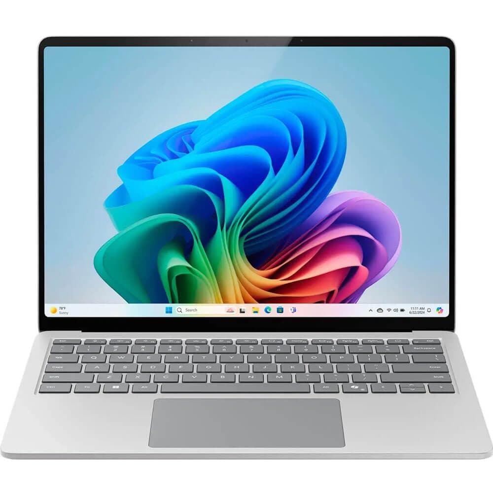 - Microsoft Surface Laptop (2024), Windows 11 Copilot+ PC, 13.8" Touchscreen Display, Snapdragon X Plus (10 core), 16GB RAM, 512GB SSD Storage, Platinum
