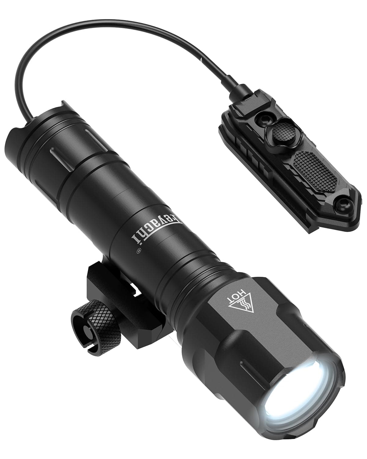 Feyachi Rifle Light 1200LM 22500Candela WL25 Tactical AR Flashlight LED Outdoor Light with Pressure Switch & Picatinny/Mlock Rail Mount, 3 Modes - High/Low/Strobe
