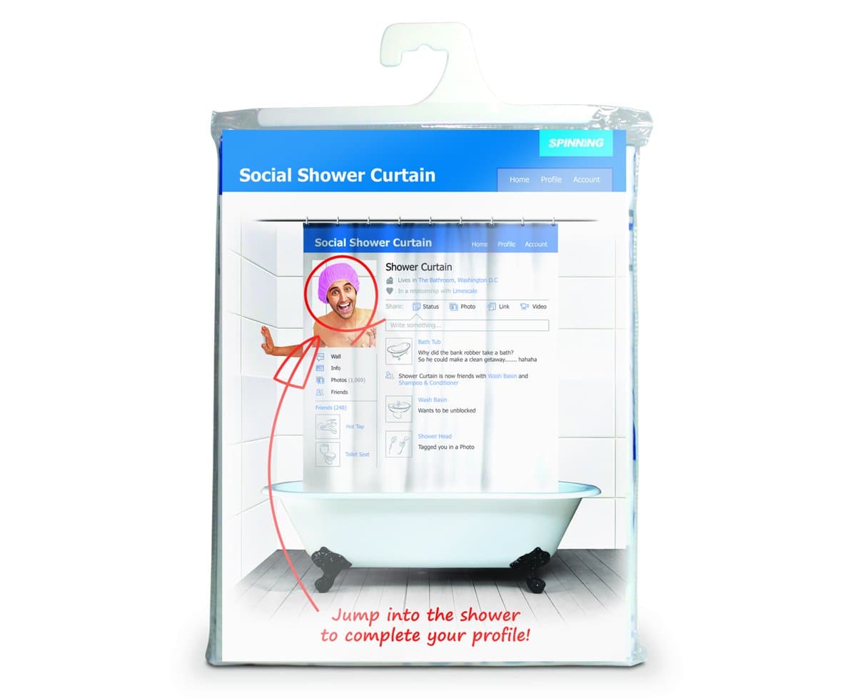 Spinning Hat Social Shower Curtain