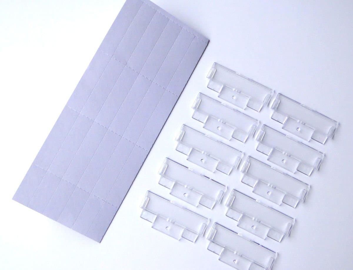 50 Suspension File White Inserts & Clear Plastic Tabs Filing Index