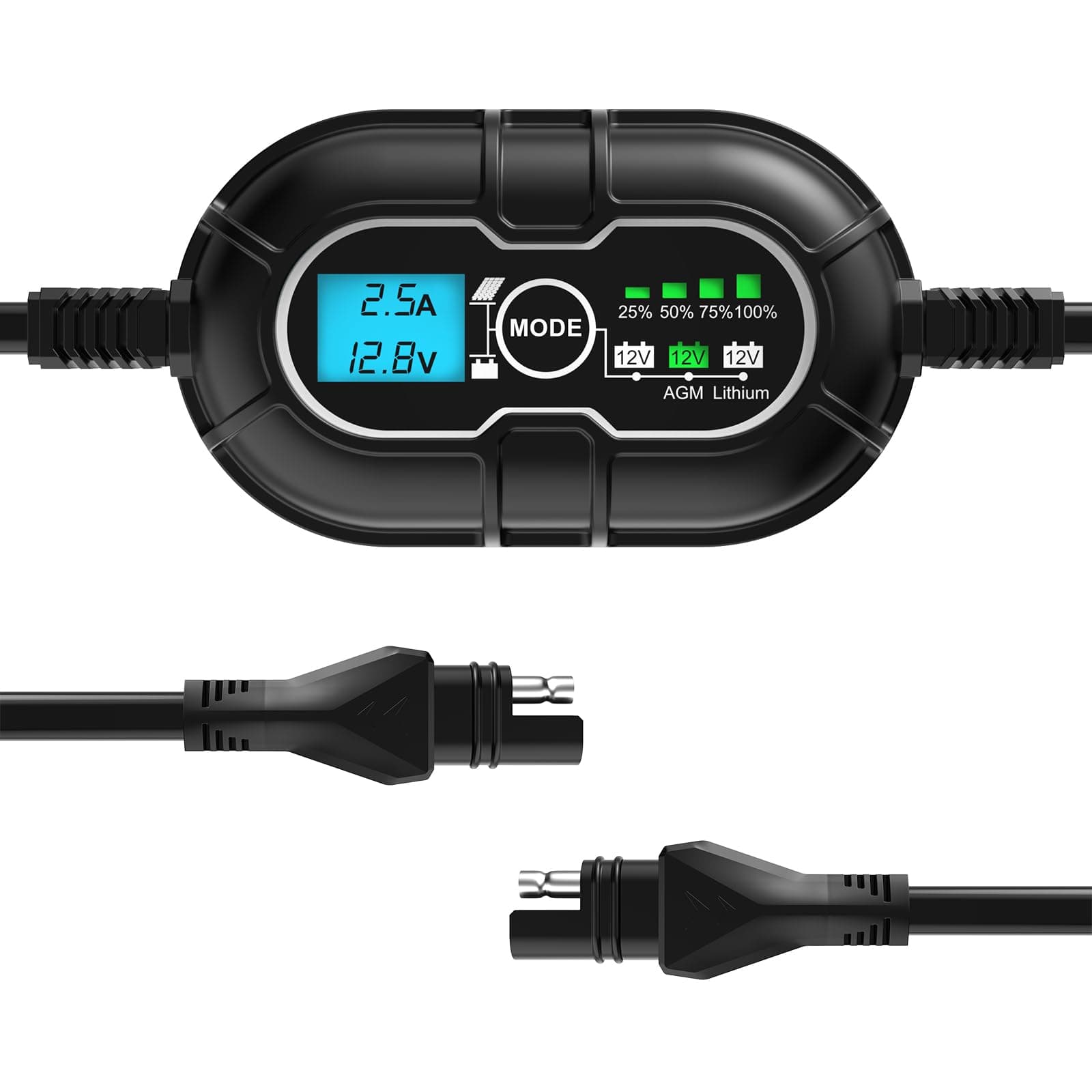 SUNER POWER 10 Amp 12V MPPT Solar Charge Controller, LCD Display + State-of-Charge Bars, 10A Solar Panel Regulator with Temp Sensor for 12Volt Lead-Acid, AGM, Gel, Flooded and Lithium LiFePO4 Battery