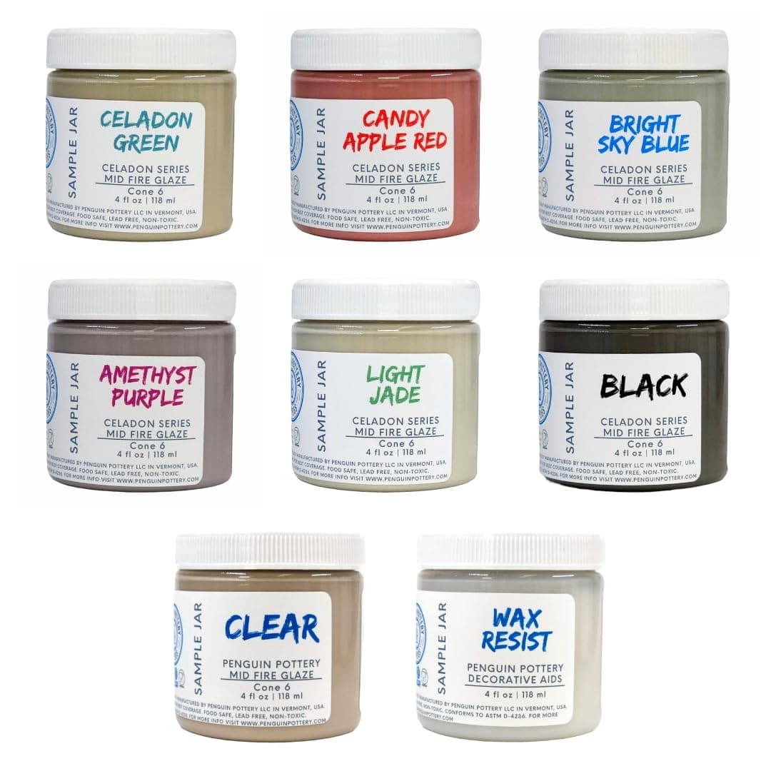 Variety Set - Mid Fire Celadon Series - Cone 6 - Includes 8 4oz Jars