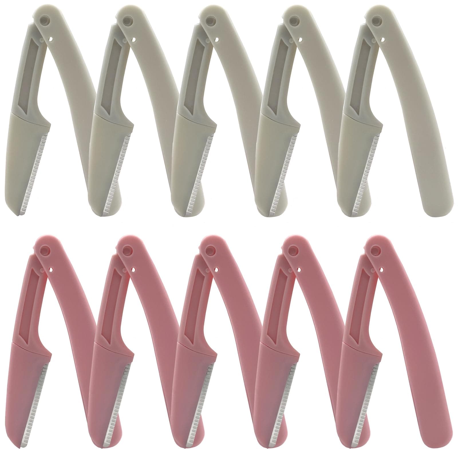 10-Piece Foldable Eyebrow Razor Set, Dermaplaning Tool set for Brow Grooming, face shaver