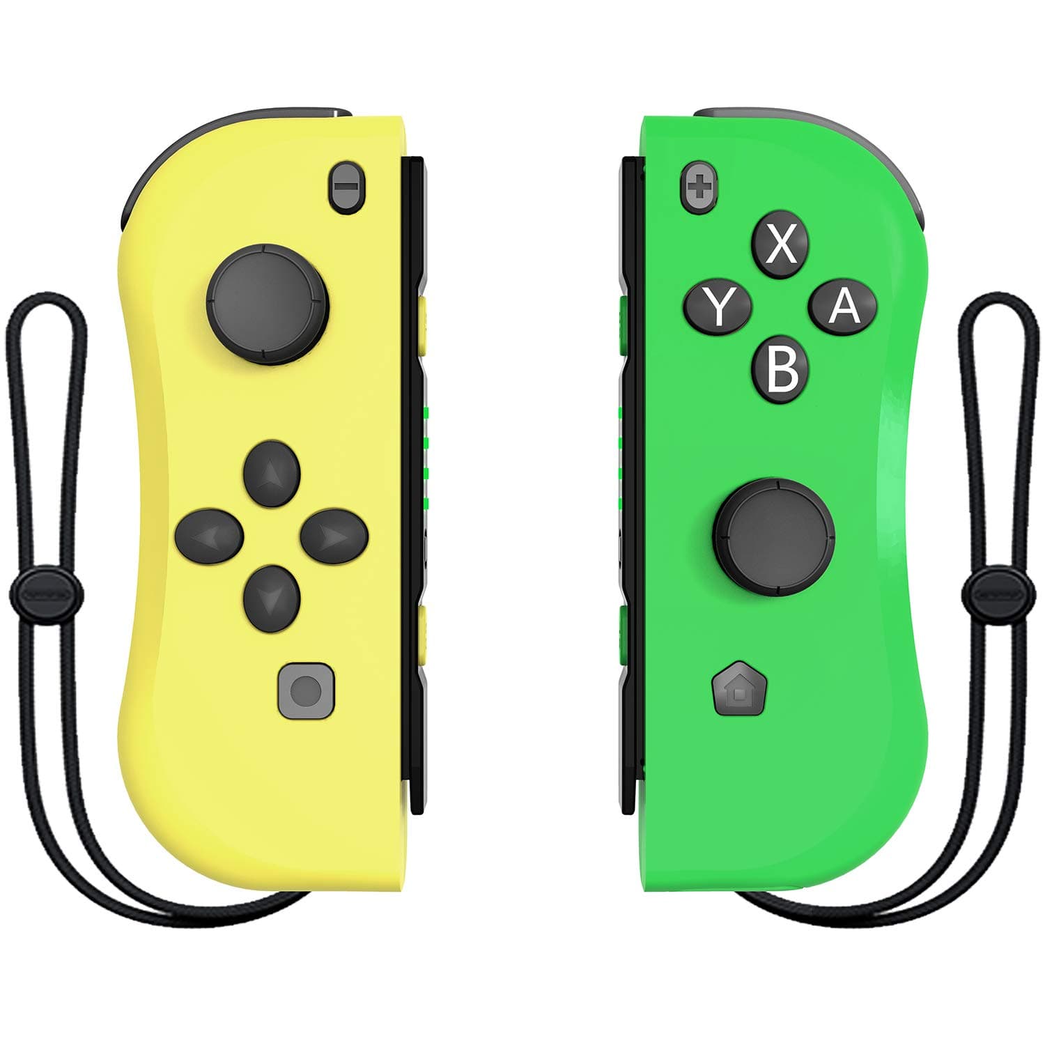KINVOCA Joy Pad Controller for Nintendo Switch, L/R Switch Controller Replacement, Wired/Wireless Switch Remotes - Green and Yellow with Grip
