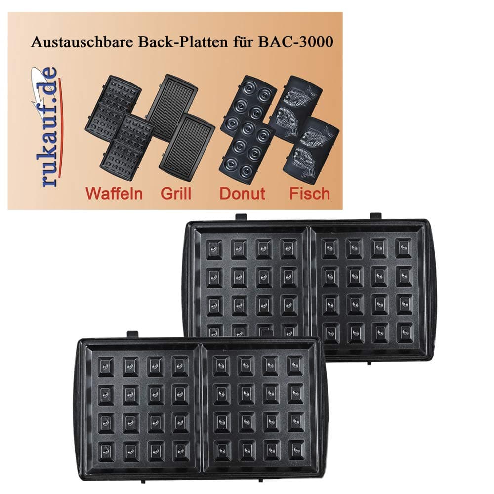 BAC-3000 Baker Waffle Iron Maker Exchangeable Plates (Waffel)