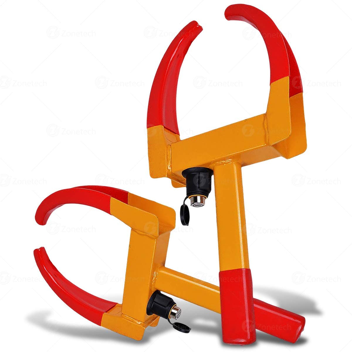 Wheel Lock Security Tire Clamp - Zone Tech Premium Quality Heavy Duty Anti- Theft Protective Vehicle Wheel Clamp (2 Pack) Red,Yellow