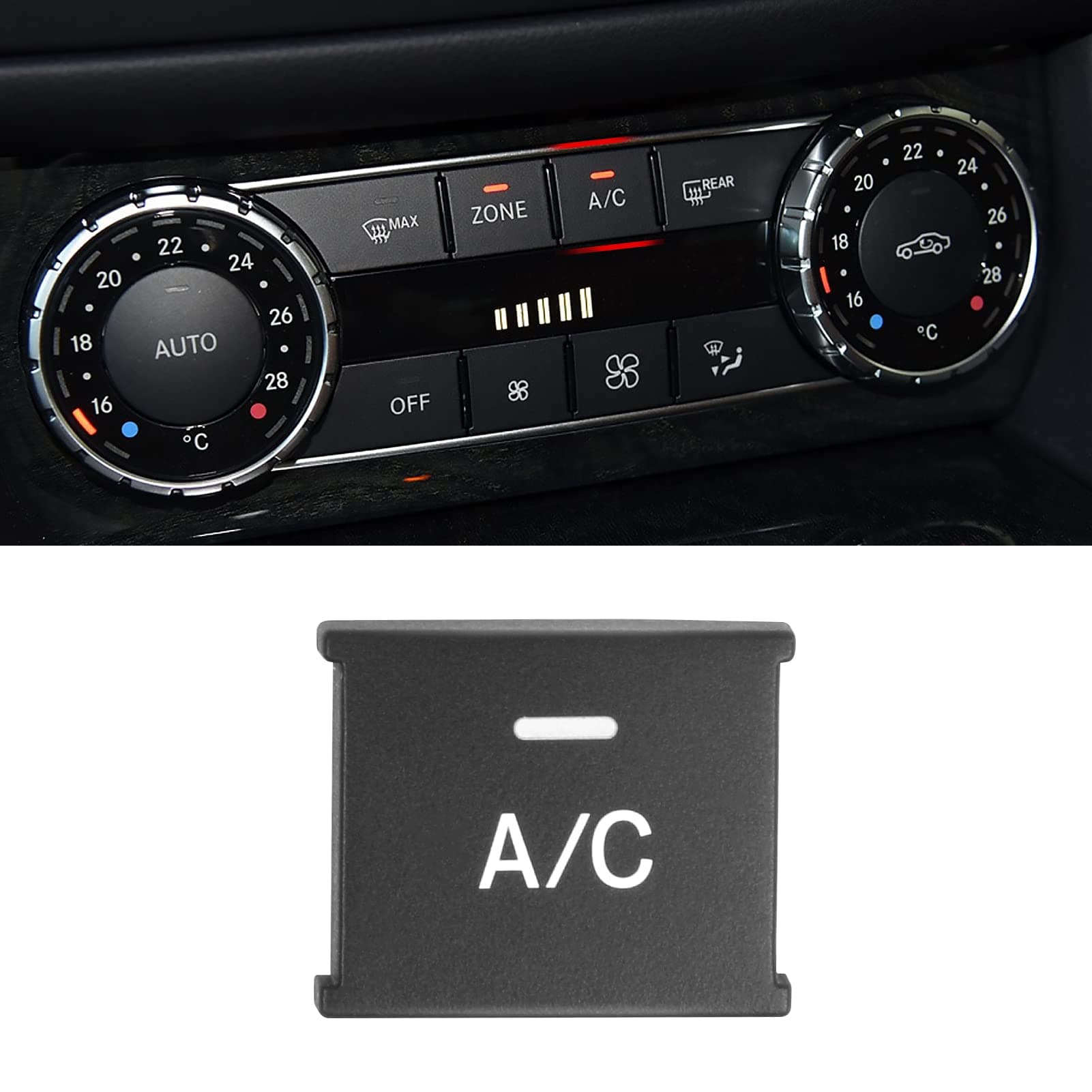 Jaronx Compatible with Mercedes Benz AC Button Replacement, Climate Control A/C Button Repair for C-Class W204,GLK X204,ML W166,G-Class,SLS C197 R197,CLS X218