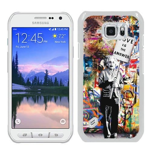 Banksy Albert Einstein Love Is The Answer White Shell Case for Samsung Galaxy S6 Active,Luxury Cover