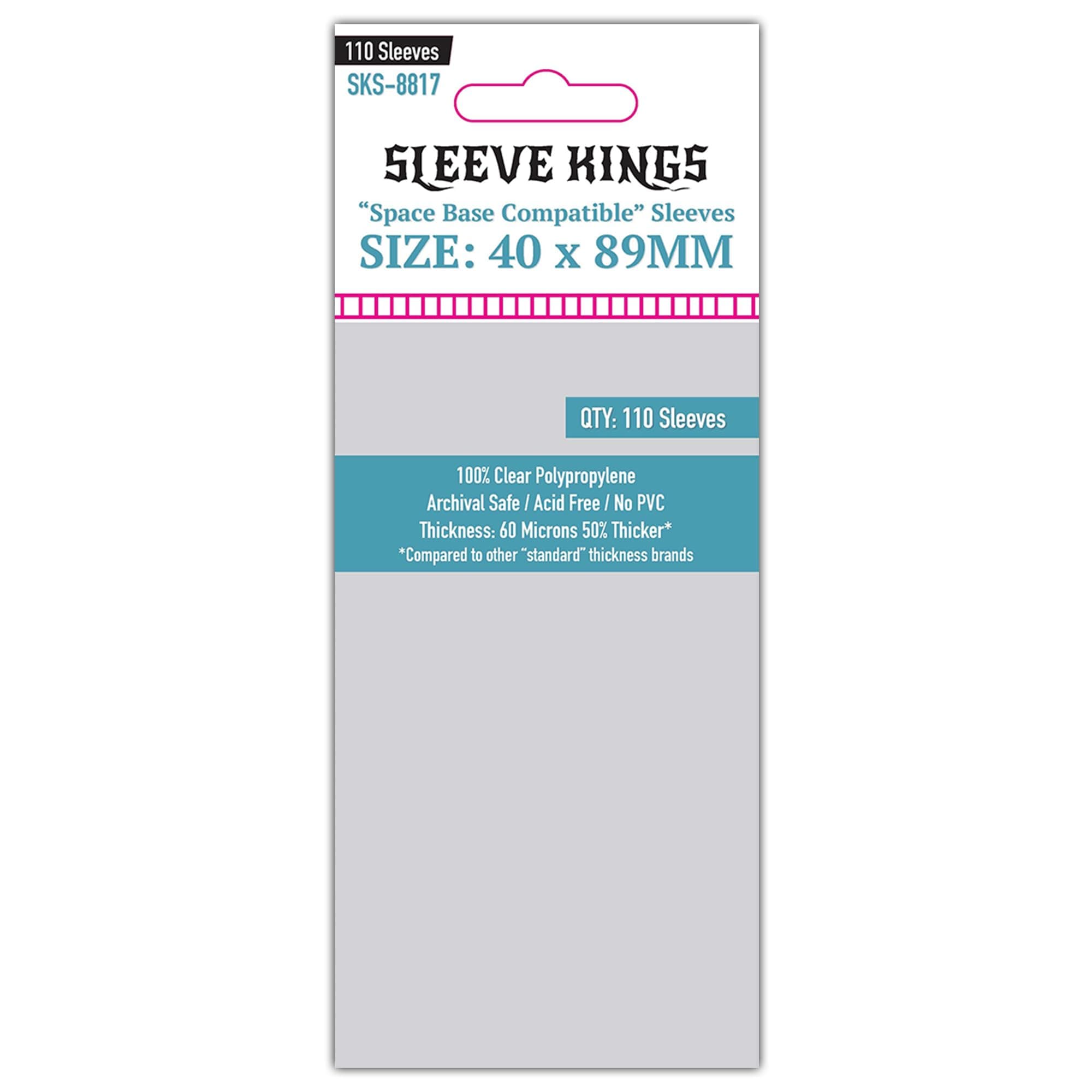 Sleeve Kings Space Base Compatible Sleeves (40x89mm) - 110 Pack, 60 Microns