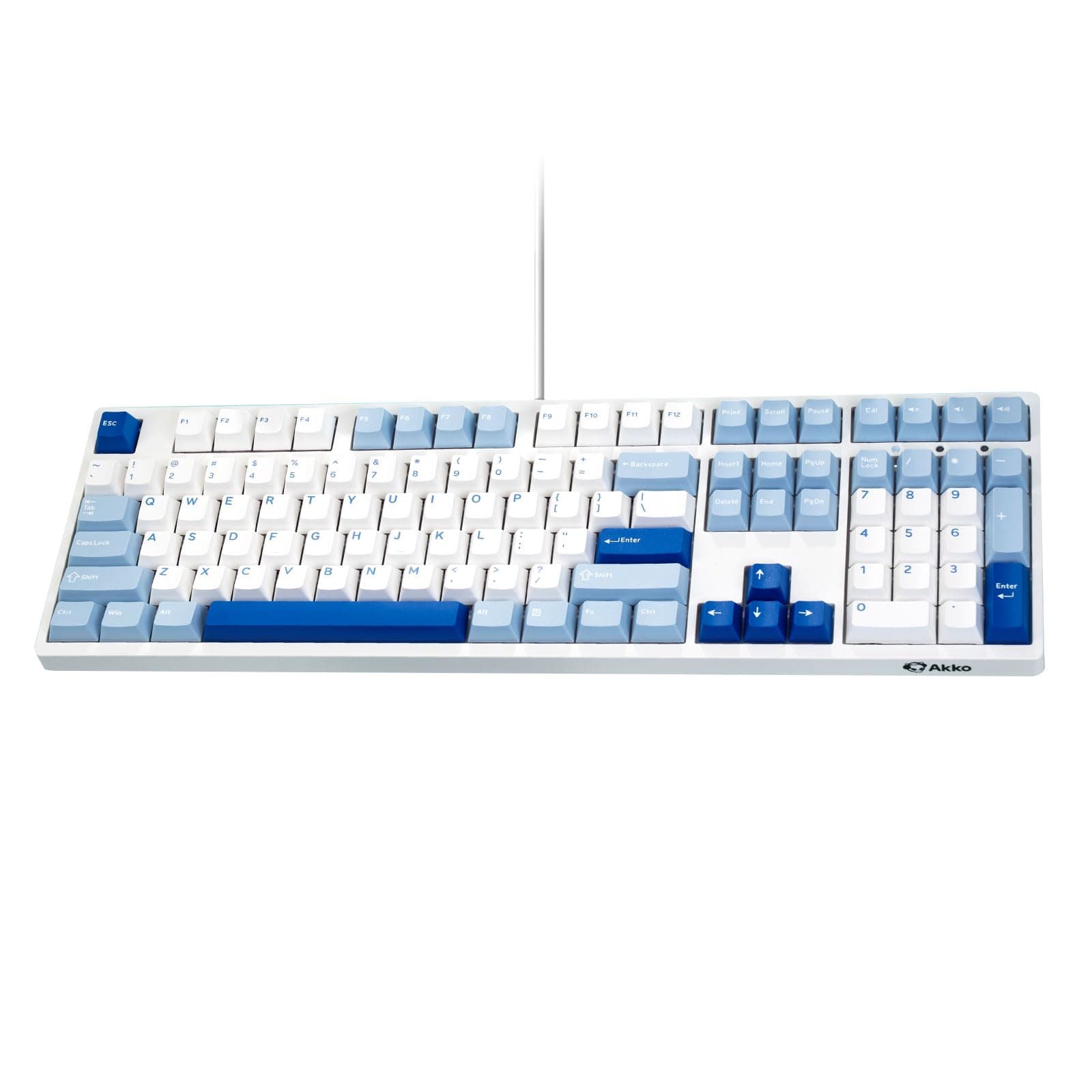 Akko 3108 V3 Mechanical Keyboard, USB Type-C Wired Keyboard, 100% Full Size US Layout, Hot Swappable, White Color RGB only, with PBT Double-Shot Keycaps (Glacier, Frost Pink Switch)