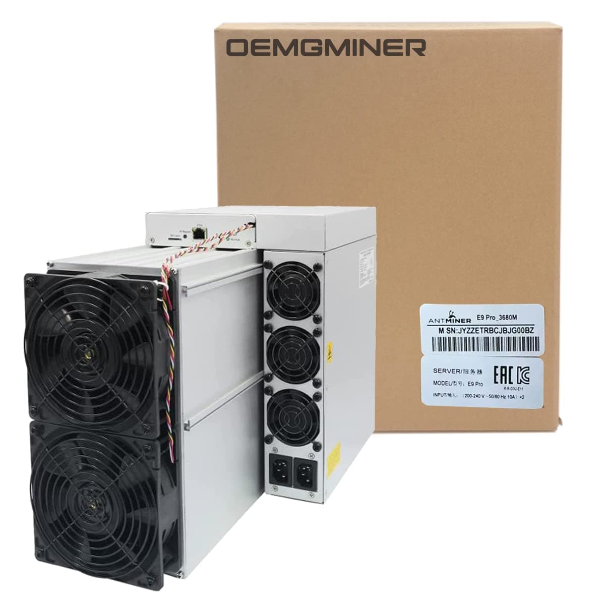 Sense Miner Bitmain Antminer E9 Pro ETC Ethash Miner Hashrate 3680M Power 2200W 0.6J/M with PSU