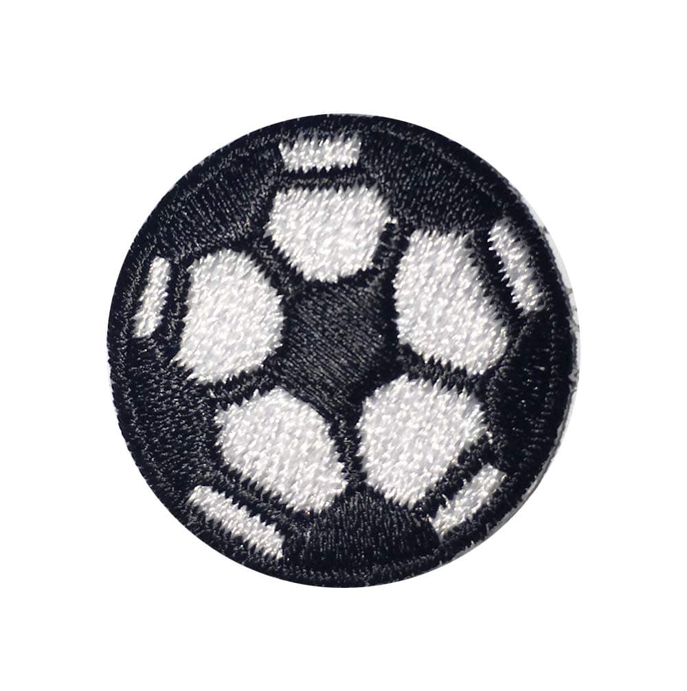 Soccer Ball Iron on Patch Black/White 10-Pack