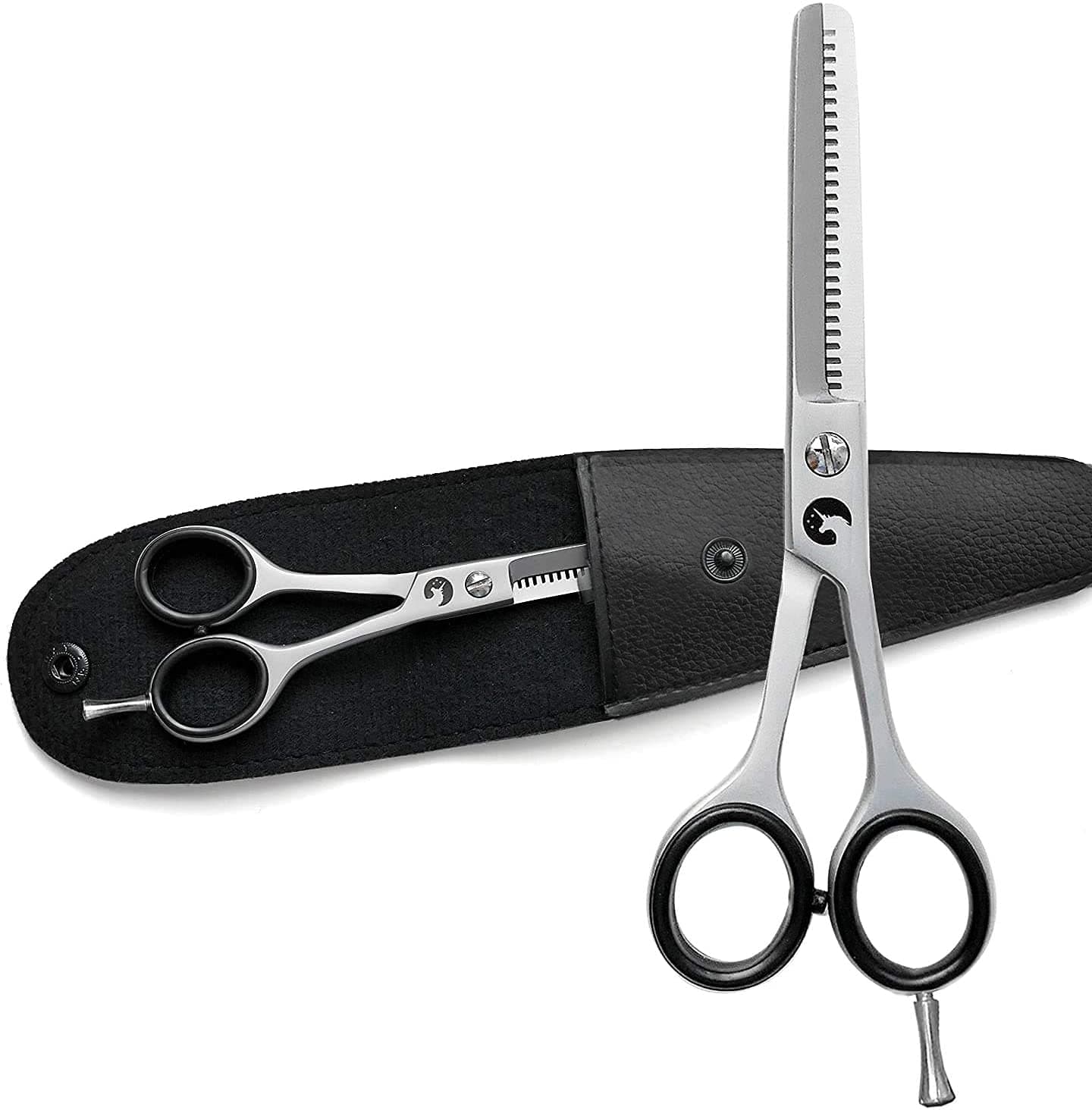 Eico – Extra Sharp Premium Modelling Scissors + Thinning ScissorsCase – Professional Thinning for Men and Women One Side