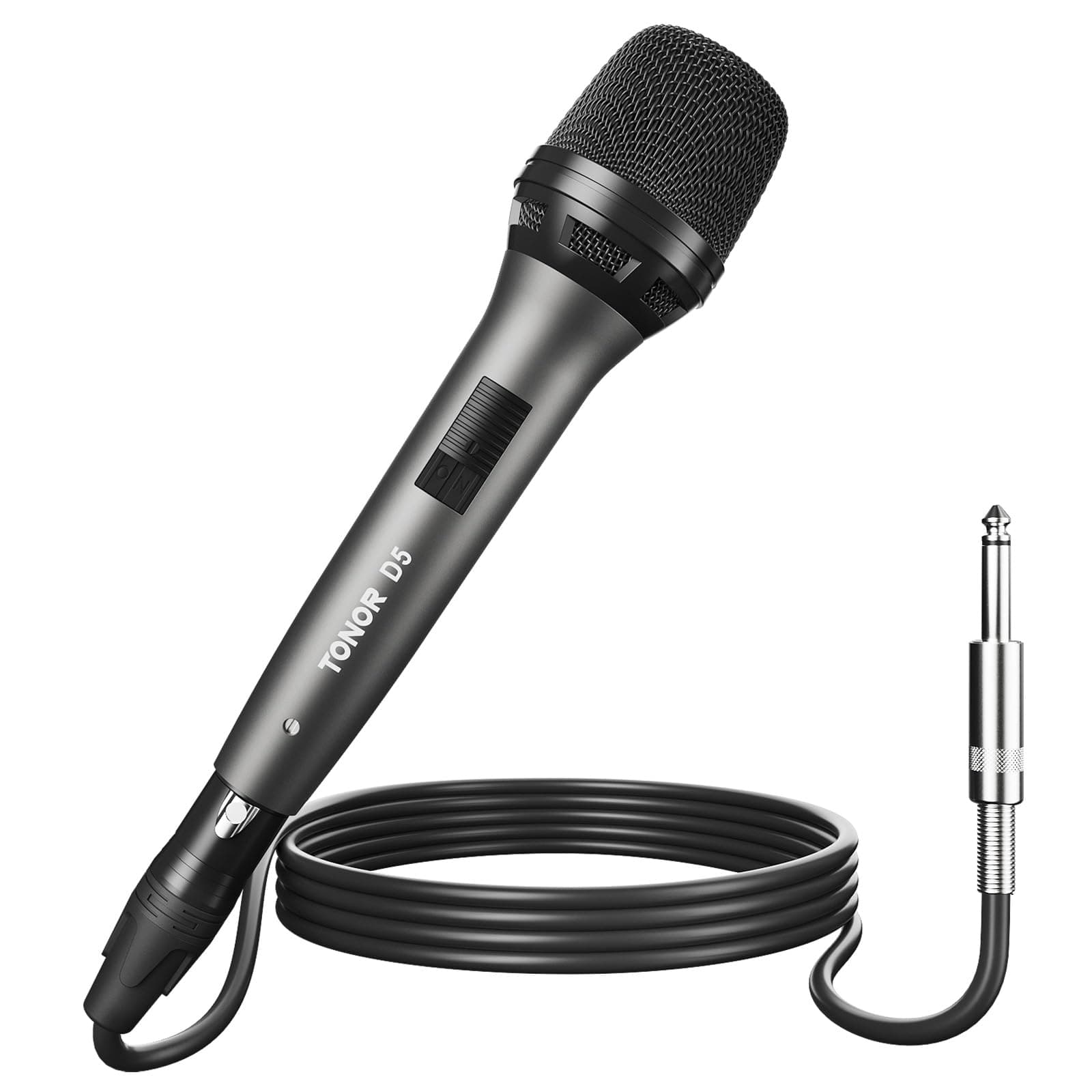 TONOR Professional Vocal Microphone for Singing, Dynamic Handheld Wired Karaoke Mic, Cardioid Studio Microfono with 450 cm XLR to 1/4" Cable, for Speakers/Mixer Machine/Amp/Speech/Karaoke, D5