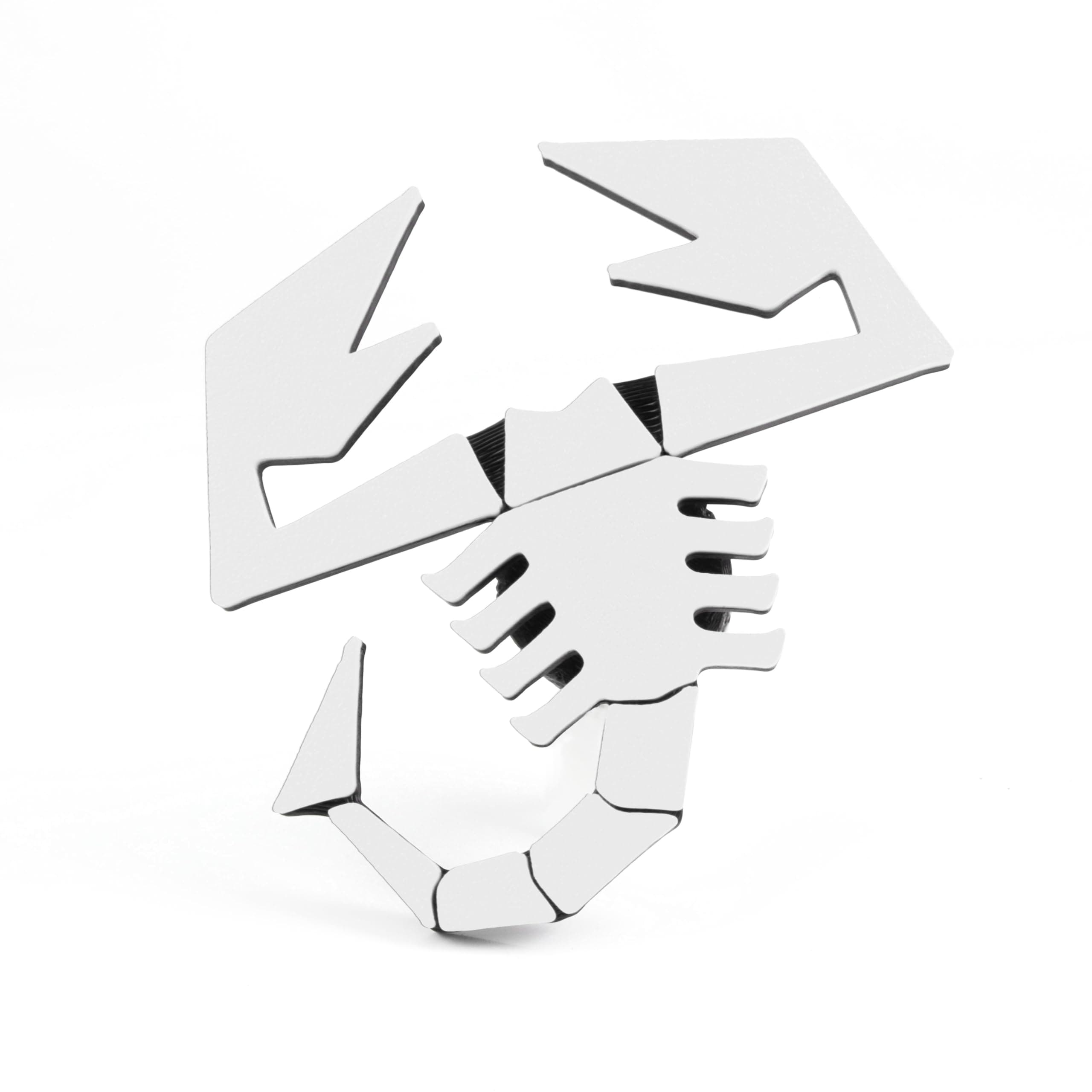 Scorpio Logo Accessory for 500/595/695, Rear Diffuser Badge, Badge for Fiat Grille, and Durability Badge Emblem (White)
