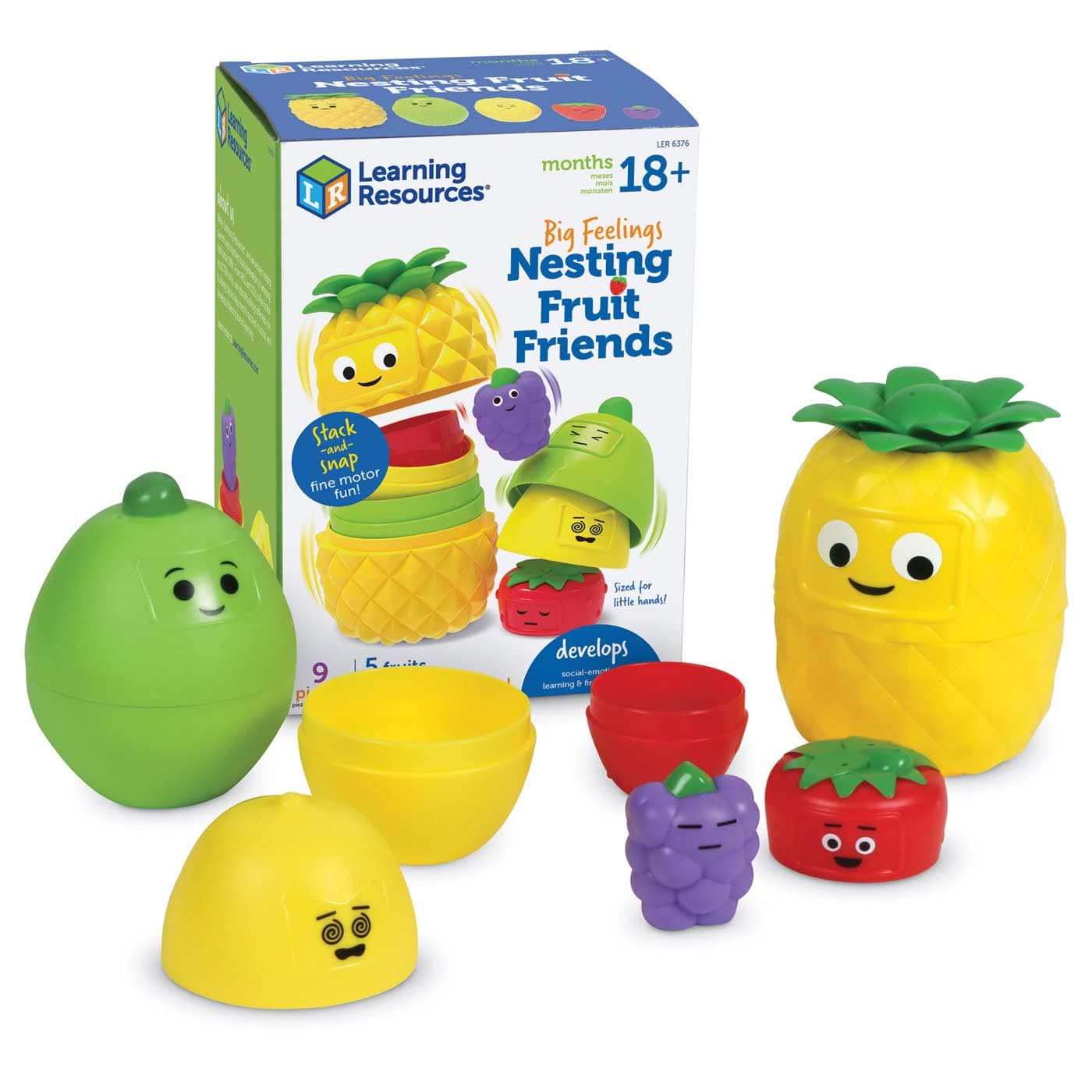 LEARNING RESOURCES LEAR6376 LEARNING RESOURCES LEVELS LEAR6376 Fruit Friends Fun Learning Emotional Expressions Nesting Type