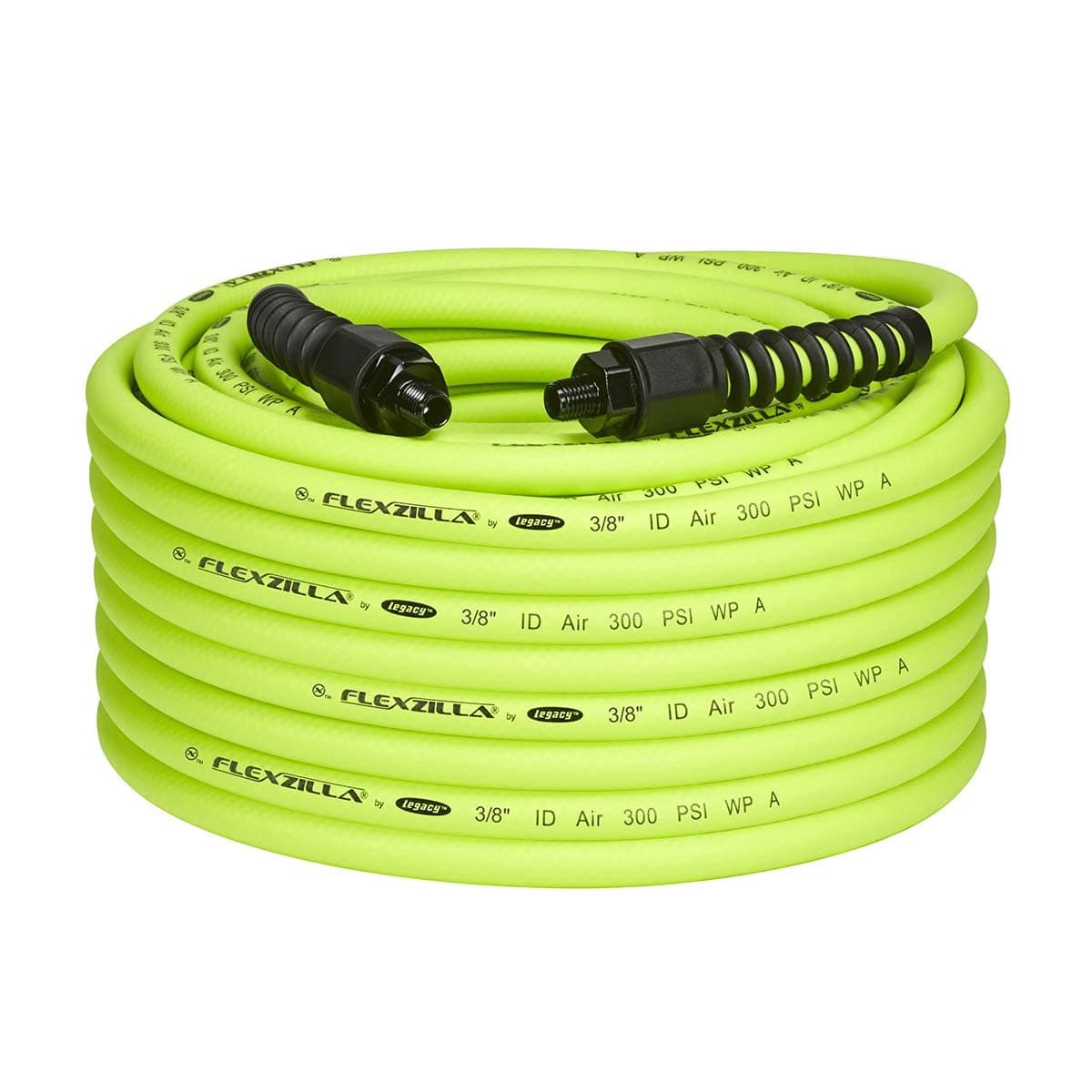 Flexzilla Pro Air Hose, 3/8 in. x 100 ft., Heavy Duty, Lightweight, Hybrid, ZillaGreen - HFZP38100YW2