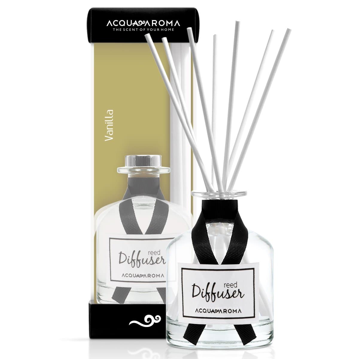 Acqua AromaVanilla Reed Diffuser, Home Fragrance Diffuser, Home Scent, 8.1 FL OZ (240ml)