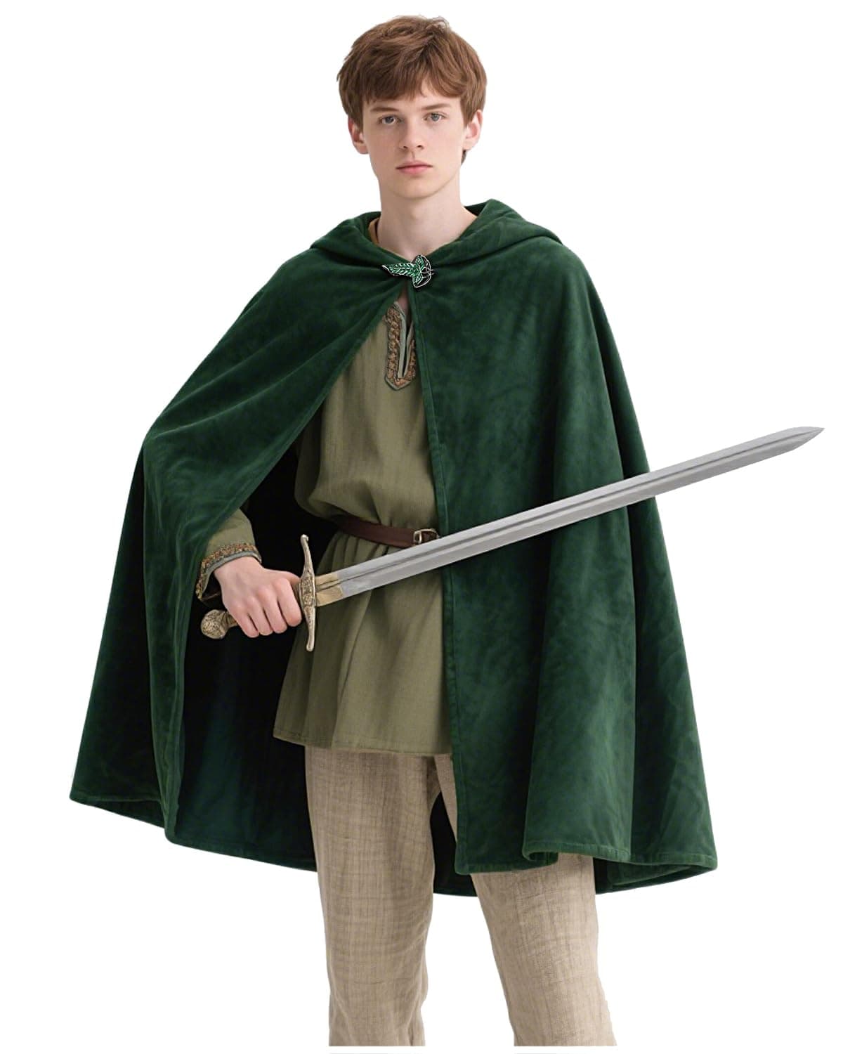 Joukavor Hobbit Cloak with Leaf Brooch