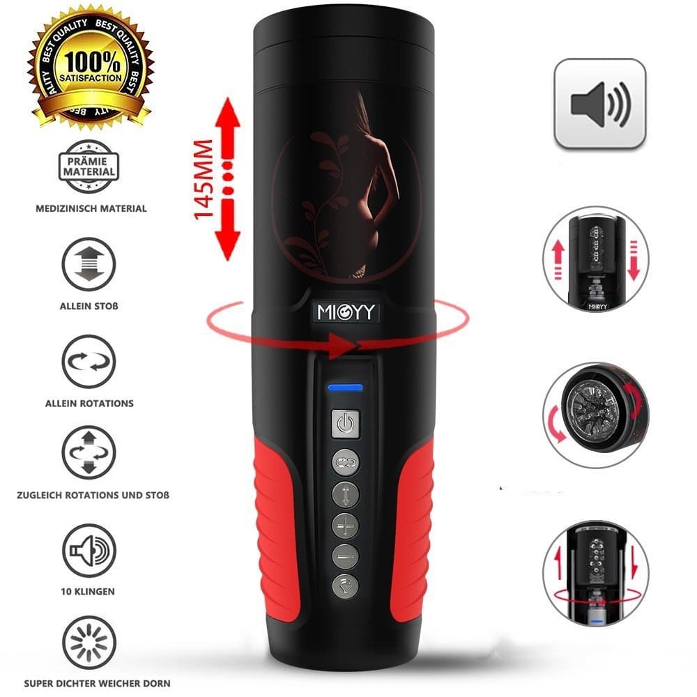 Intelligent 3 in 1 Release Hands Automatic Piston 280 Times/Min and Rotation 400 Times/Min,Built-in Real Girl Voice Male's Toy