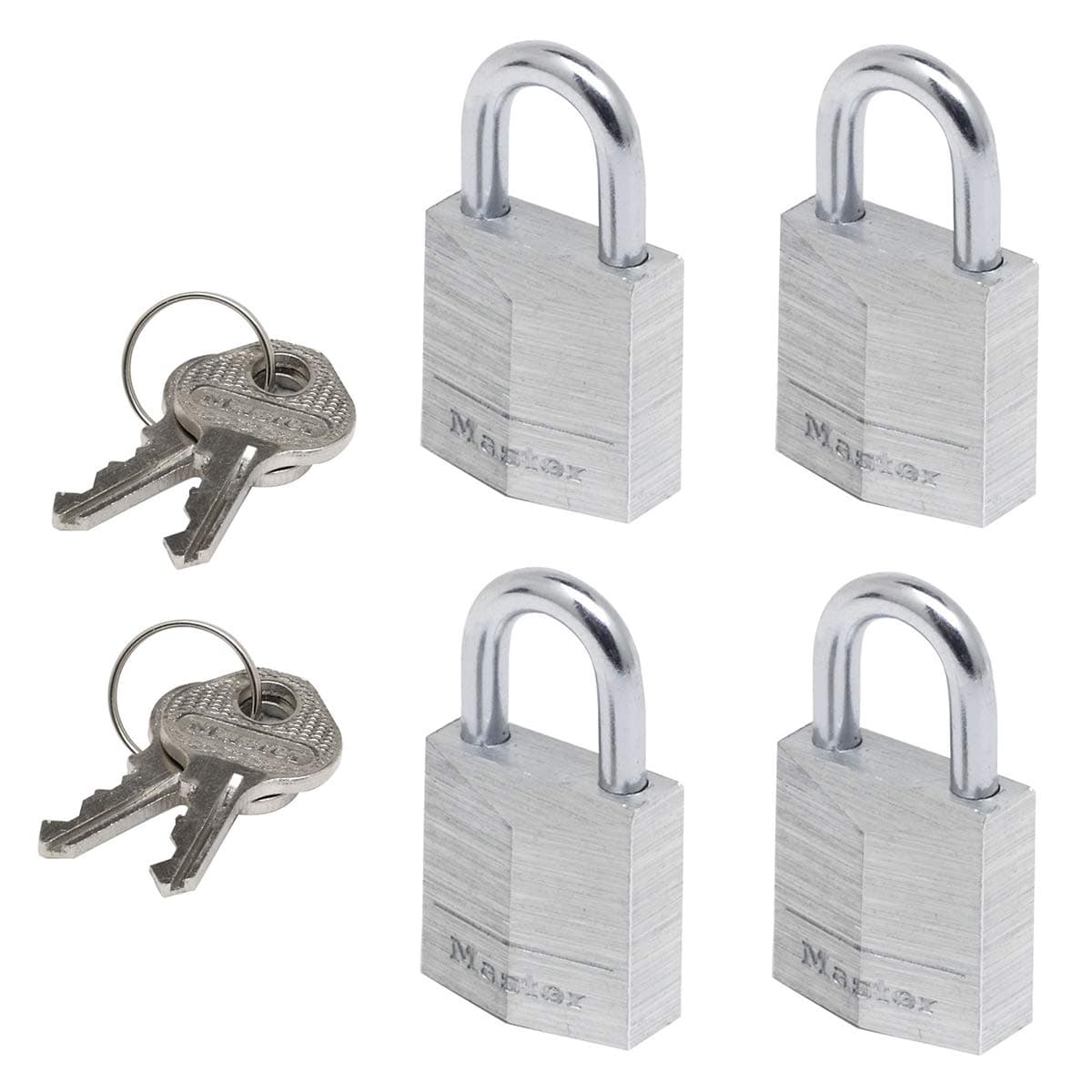 Small Padlocks [Key] [Keyed Alike] [Family Pack of 4] 9120EURQNOP - Best Used for Backpacks, Luggage, Computer Bags, Locker, Gym and More