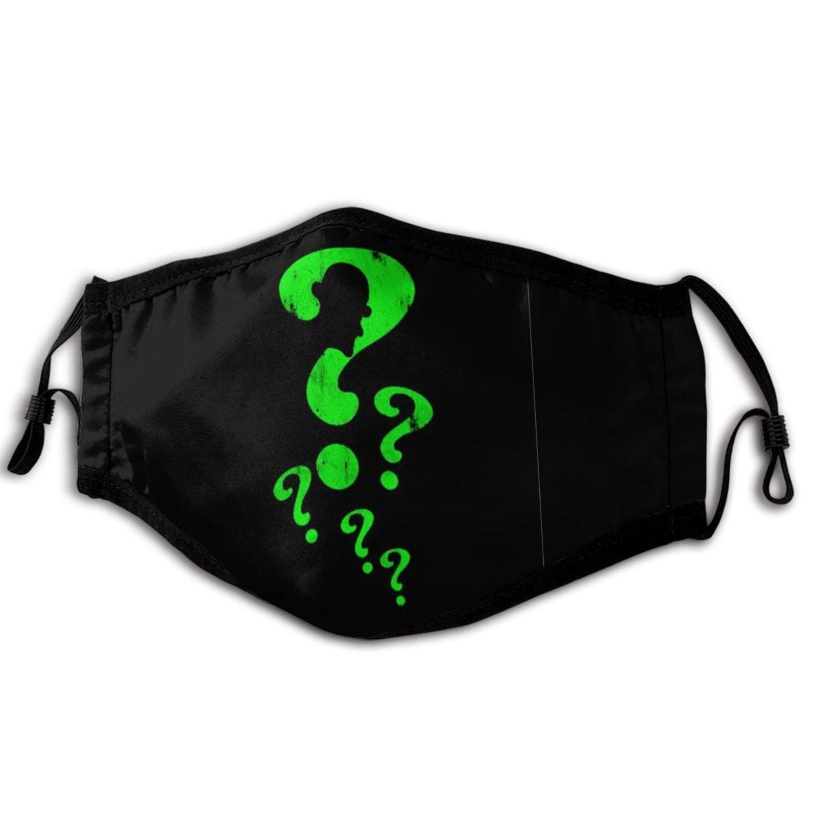 HARUID Riddler Questions Adjustable Face-Mask Windproof Facial Decorations Adjustable Ear Loops for Unisex Black, One Size