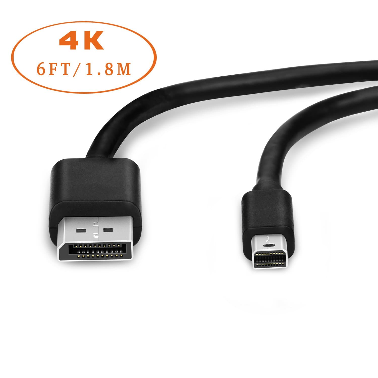 Mini DisplayPort to DisplayPort Cable, Mini DP to DP Cable 6FT 4K 60Hz Resolution for Microsoft Surface Dock, Surface Pro, Dell, MacBook Pro and Other Brand