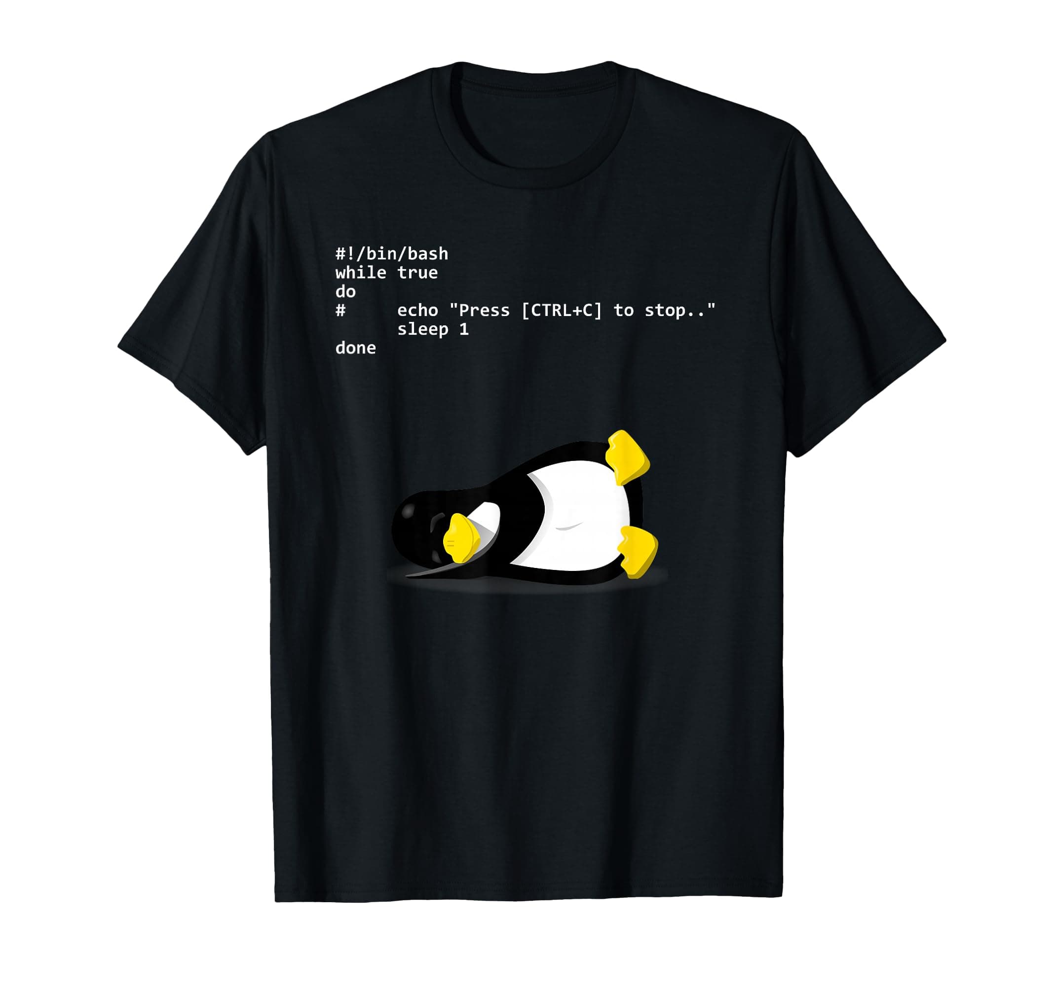Sleeping Tux Loop Linux Geek Nerd Penguin T-Shirt T-Shirt Small