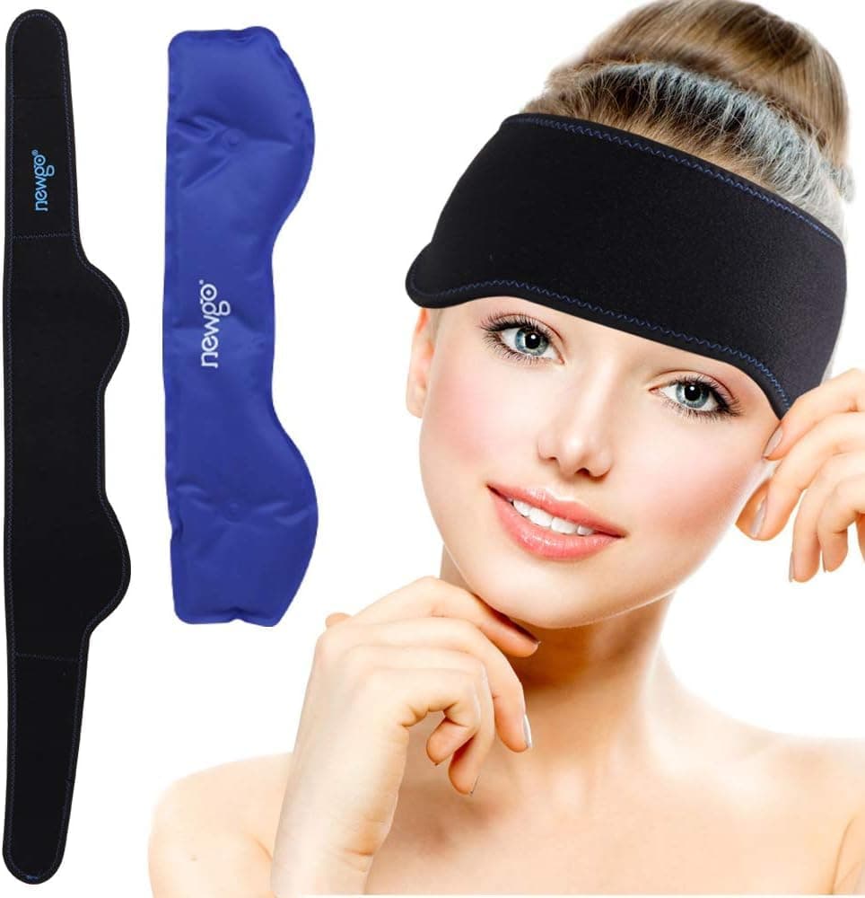 Headache Ice Pack Head Wrap for Migraines, FSA Eligible, Cold Pack Head Ice Therapy Wrap for Headache Relief, Tension, Sinus Pain, Chemo, Head Injuries