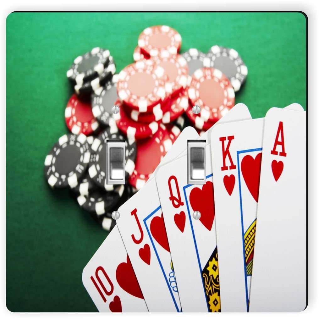 Rikki Knight 2042 Double Toggle Royal Flush Design Light Switch Plate