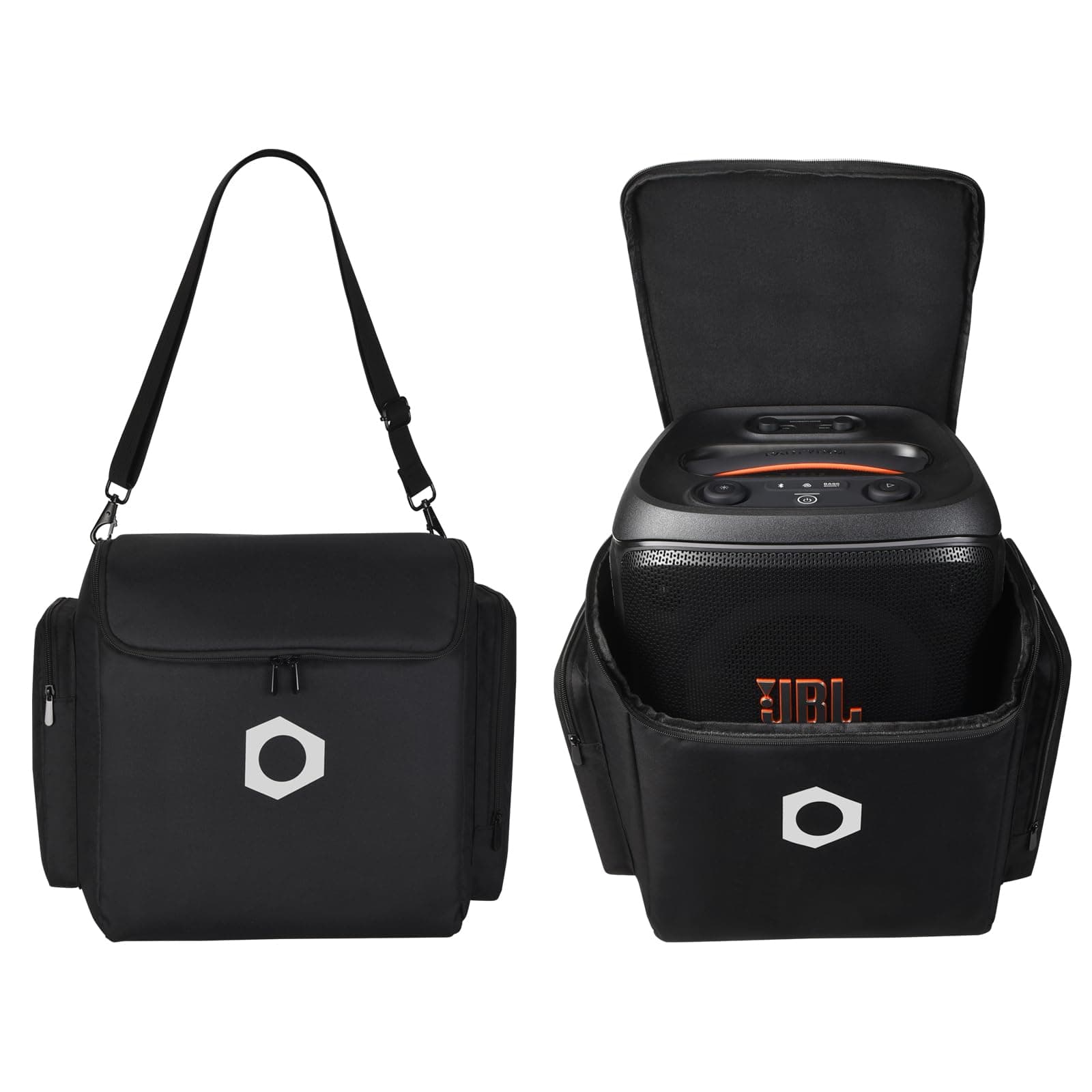 Travel Case for JBL PartyBox Encore Essential/Essential 2 Bluetooth Speaker,Multifunctional Storage Bag Portable Party Speaker Case with Microphone Storage Bag