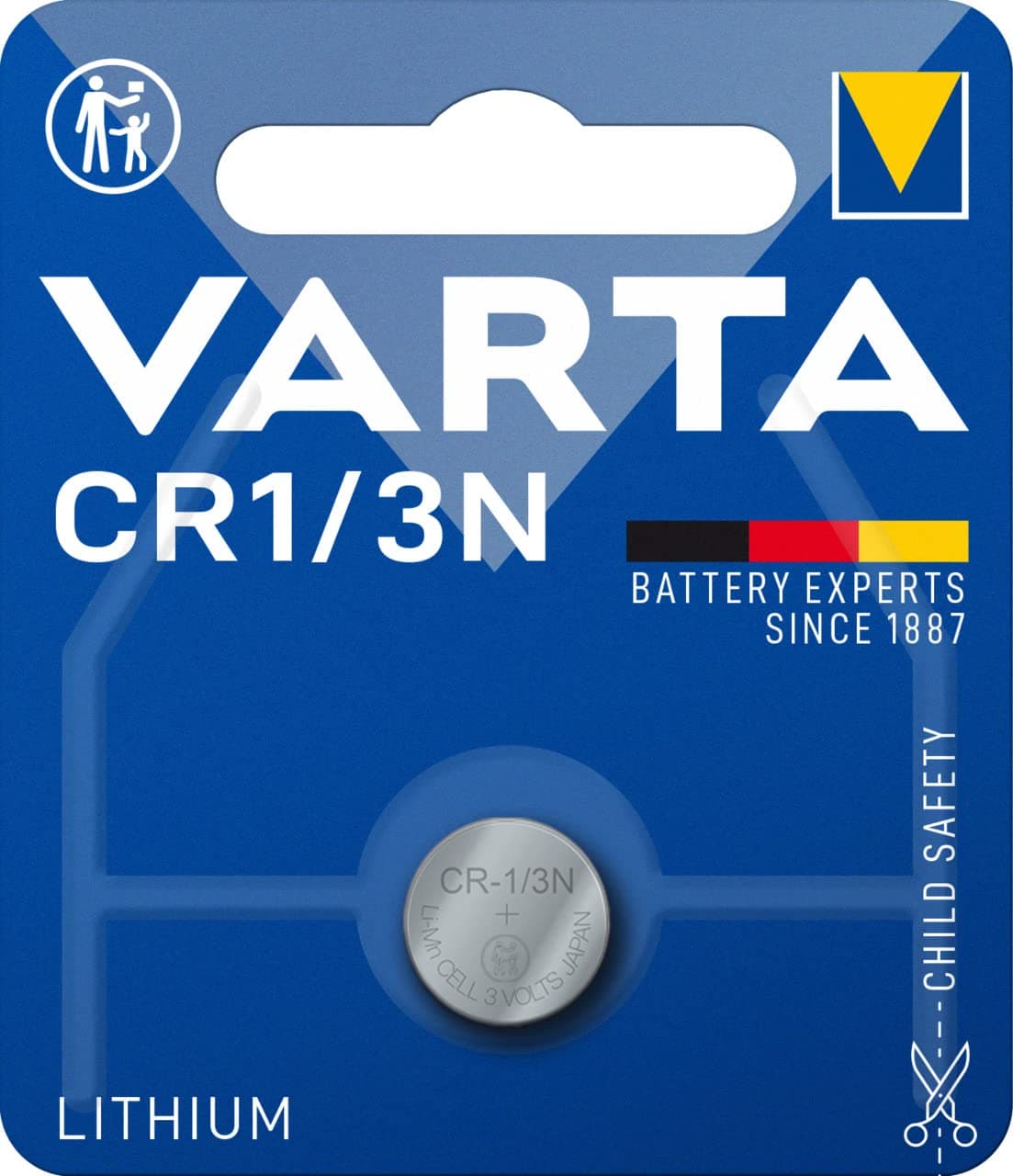 VARTA Batteries Electronics CR1/3N Lithium button cell 3V battery 1-pack, Button cells in original blister pack of 1