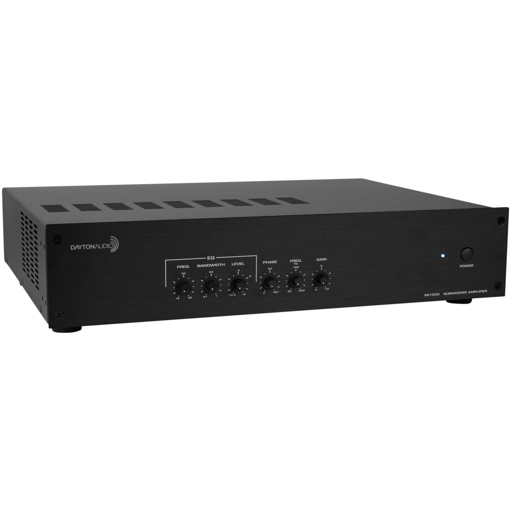 Dayton Audio SA1000 Subwoofer Amplifier, 1000-Watt Class-AB Power with Parametric EQ & Bass Controls, Rack-Mountable