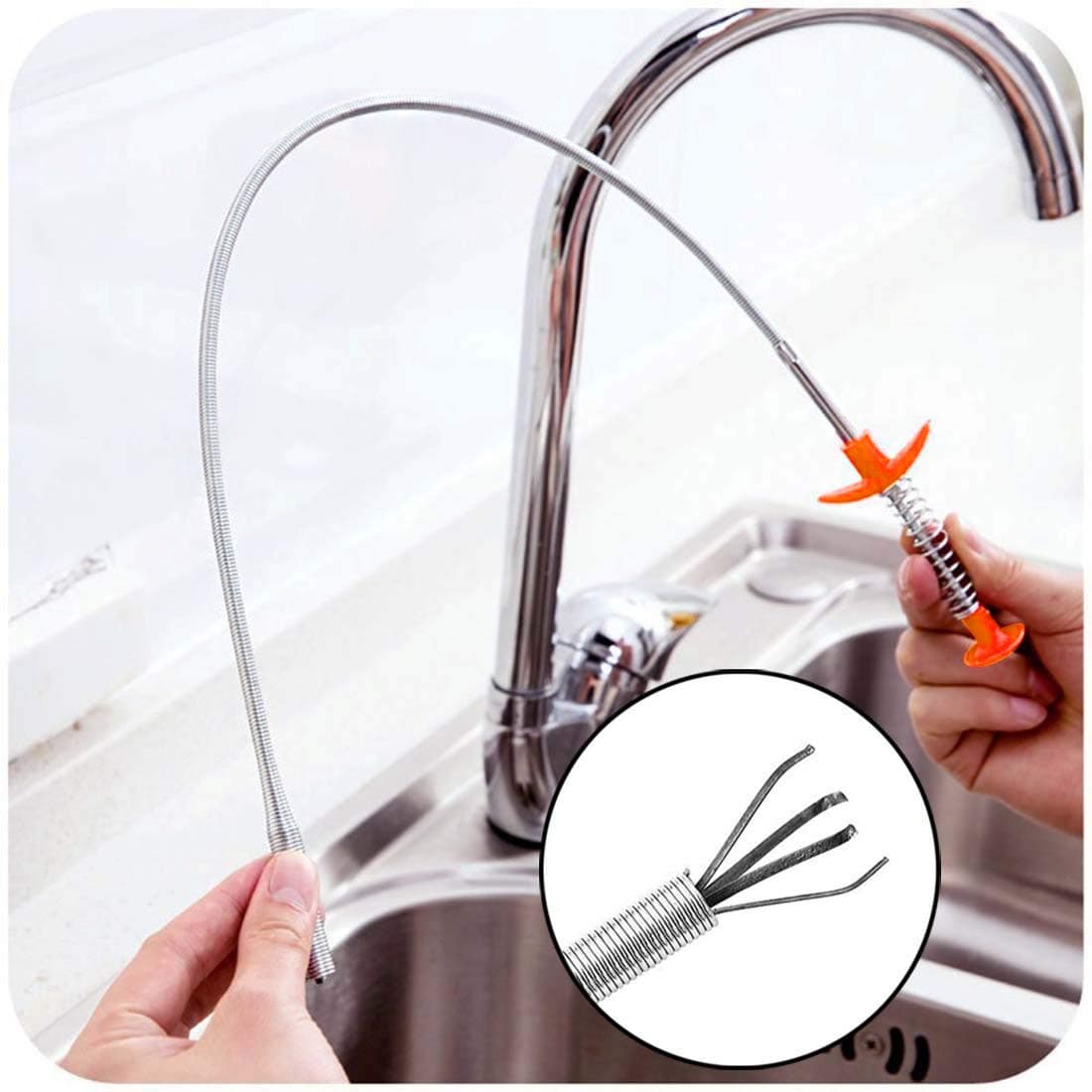 Drain Clog Remover, Drain Clog Remover Cleaning Tool Pipe Dredging Tools Household Hair Cleaner for Kitchen Sink, Bathroom Tub, Toilet(33.46inch)