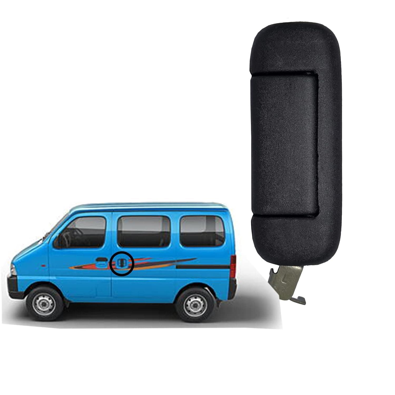 KYLO Rear Left Car Outer Door Handle| Designed for Easy Installation, Lightweight and Durable Car Handle for (Eeco, Rear - Left) (Model No.- 1066 Left)