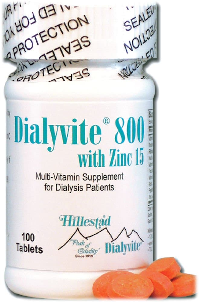 Dialyvite 800 with Zinc 15 mg. - 100 Tablets