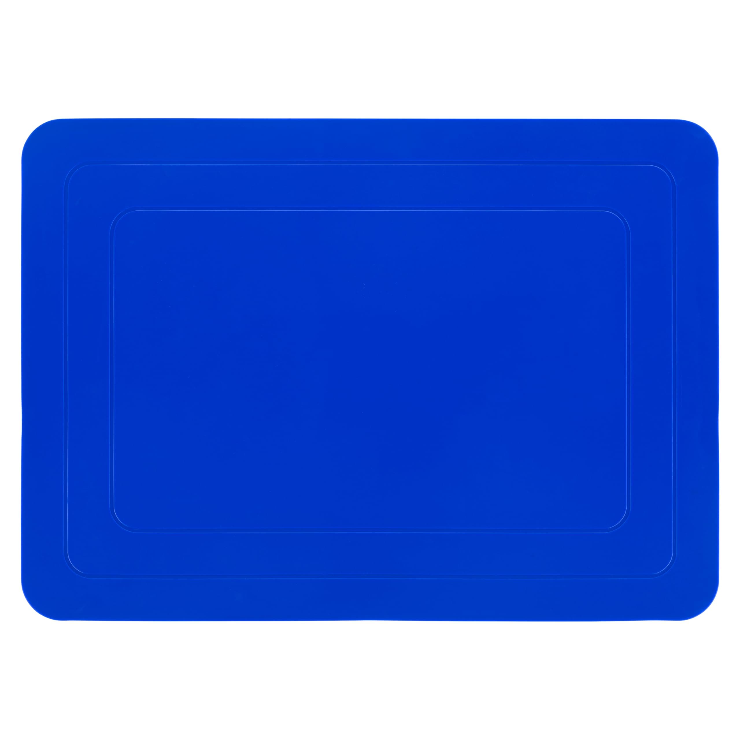 Rectangular Non Slip Silicone Mat - Anti Slip Large Table Coaster Pad - 9.8" X 7" - Eating Aids, Baking, Crafts, Table, Counter or Any Surface - Blue