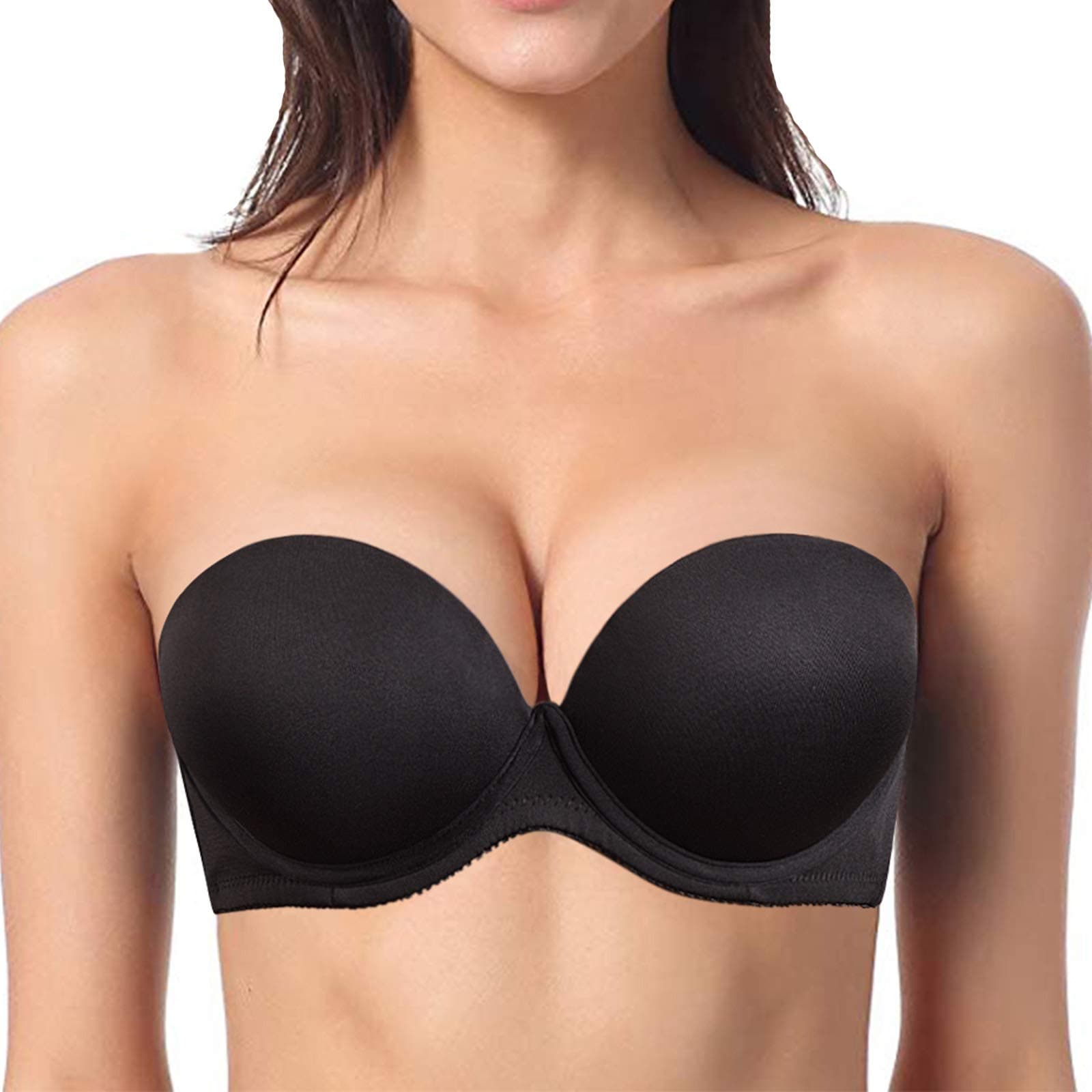 YBCGYBCG Push up Strapless Convertible Multiway Thick Padded Underwire Supportive Bra for Women's