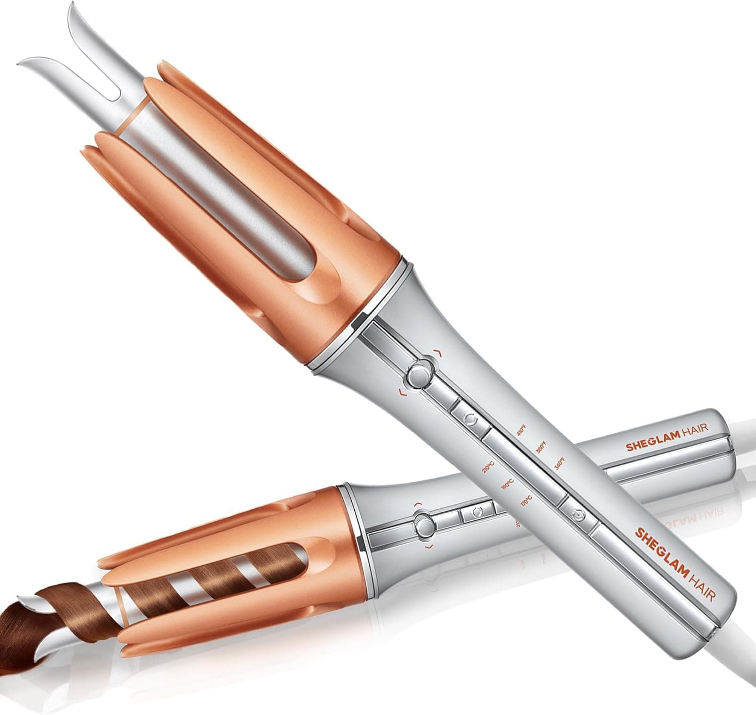 Automatic Curling Iron 25mm / 1inch with Ceramic Coating, 3 Temperature Levels (170-210°C), Quick Heating Self Rotating Curler for Hair Styling (25mm)