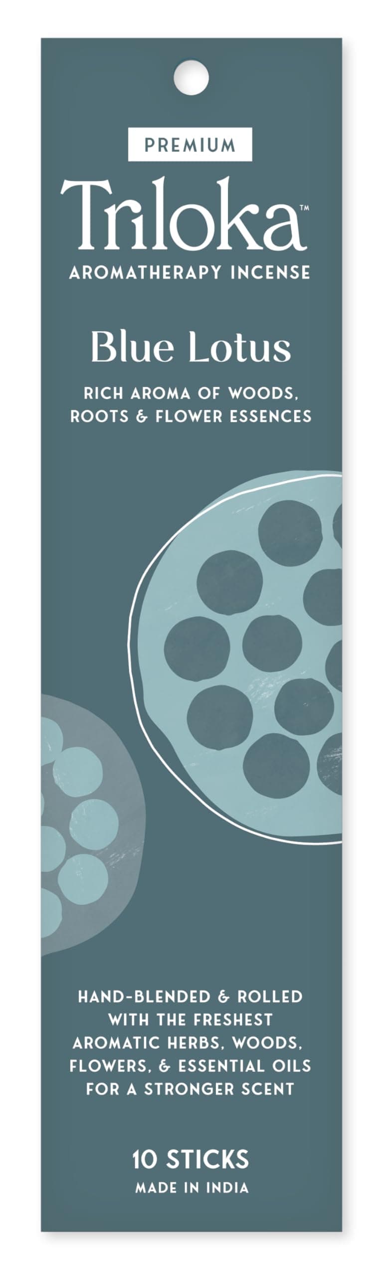 Triloka Premium Incense, Blue Lotus, 10 Sticks
