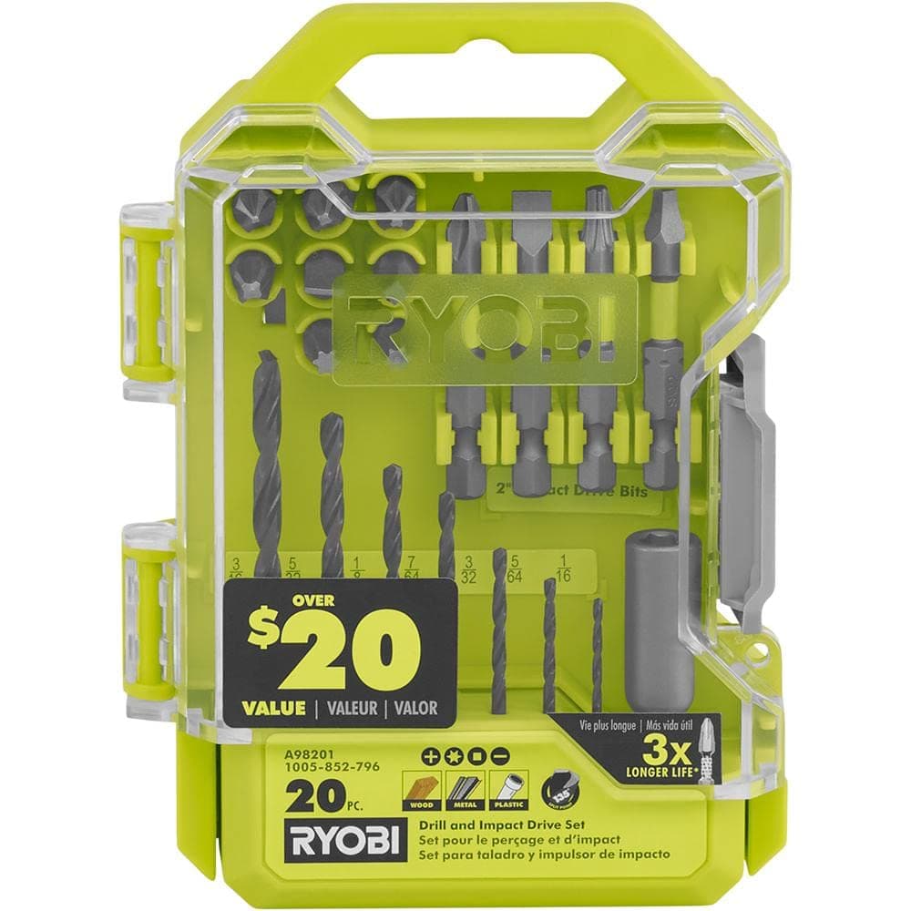 20 PC. Drill and Impact Drive Set