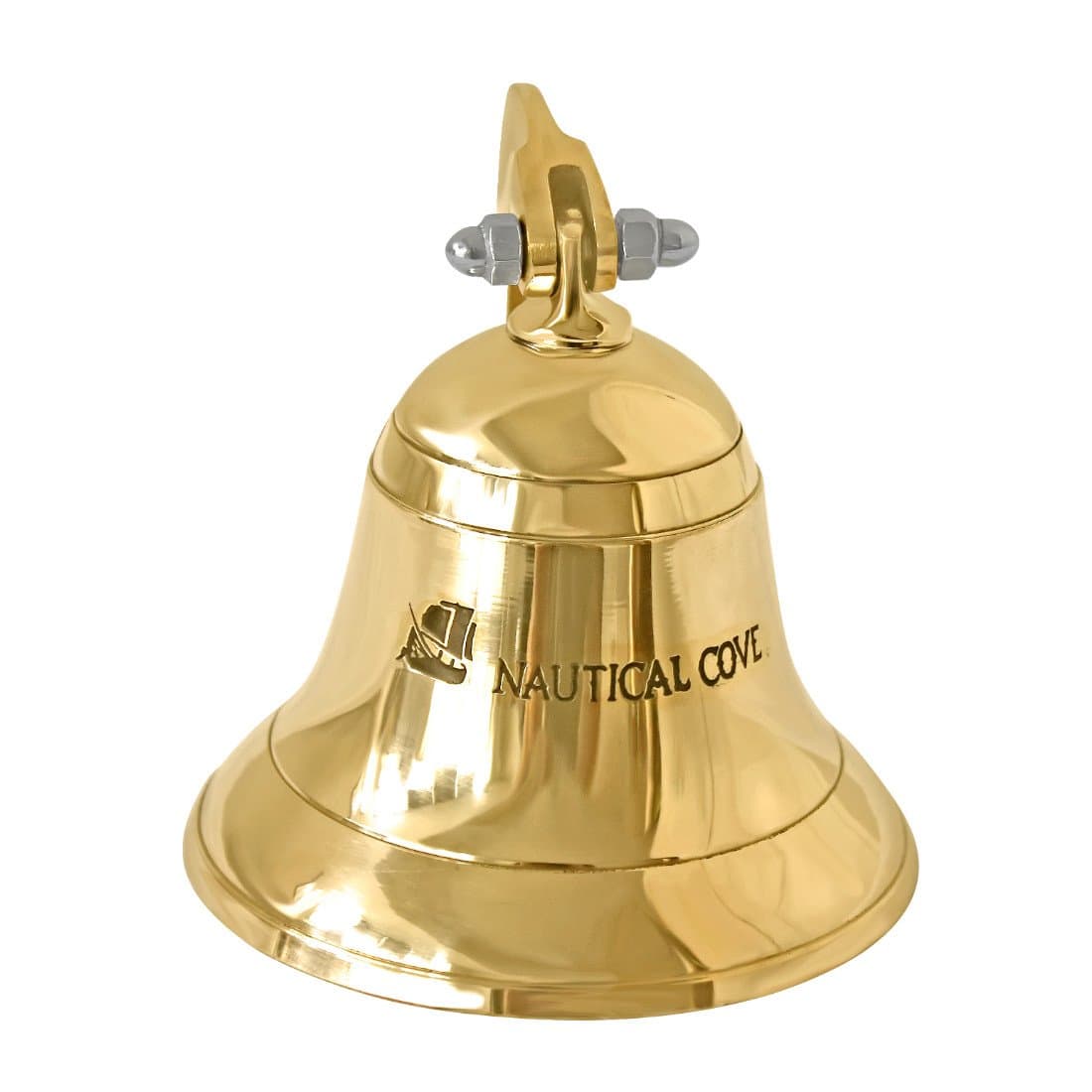 Nautical Cove Solid Brass Ships Bell 3.5" Tall and Wall Mountable - Clear Ring for Indoor and Outdoor Use