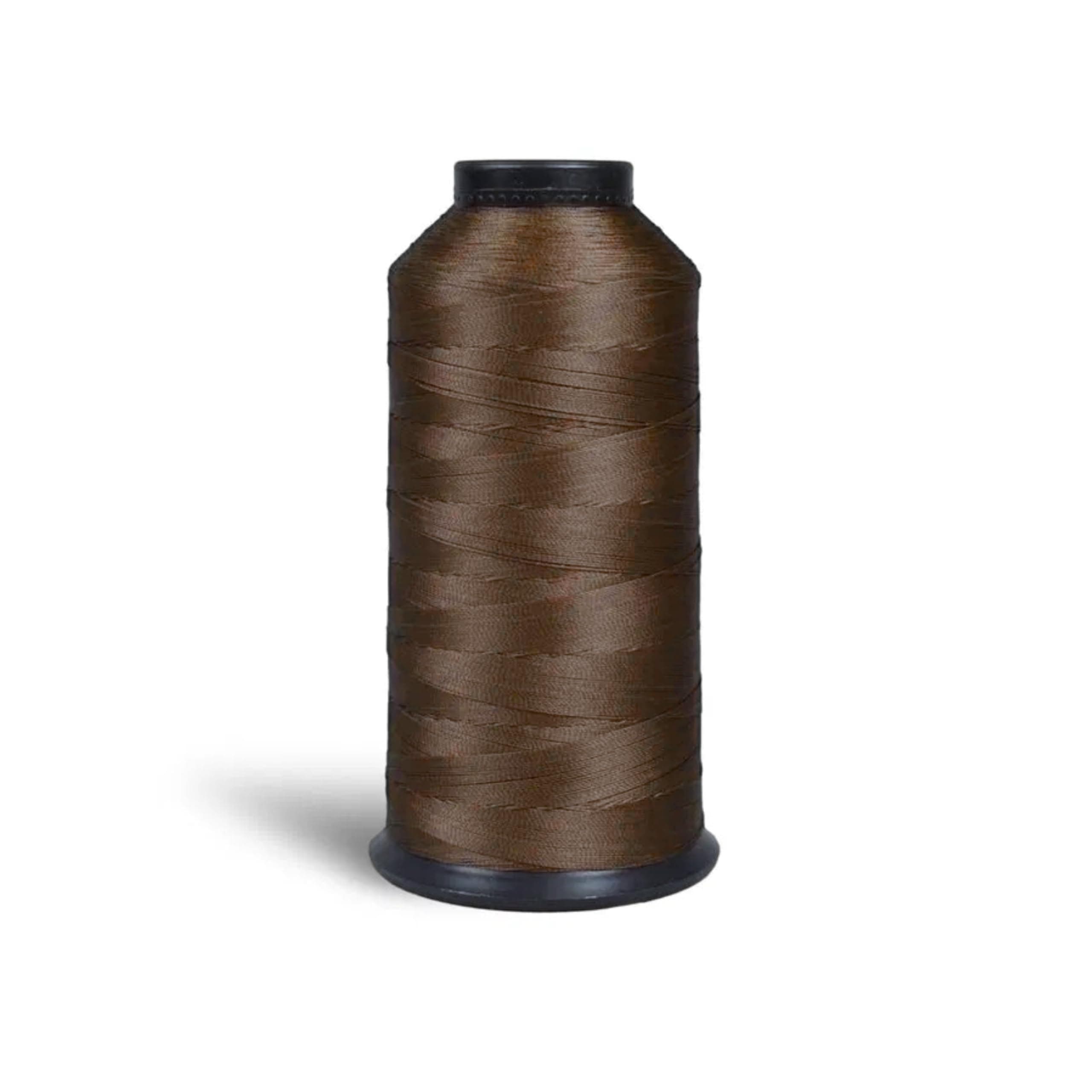 Bonded Nylon Hair Weaving Thread - Heavy Duty & Thicker String Hair Threads for Hair Extensions, Real & Synthetic Dreadlocks, Custom Wigs, Braids, 4oz-1400m/spool (Med/Dark Brown)
