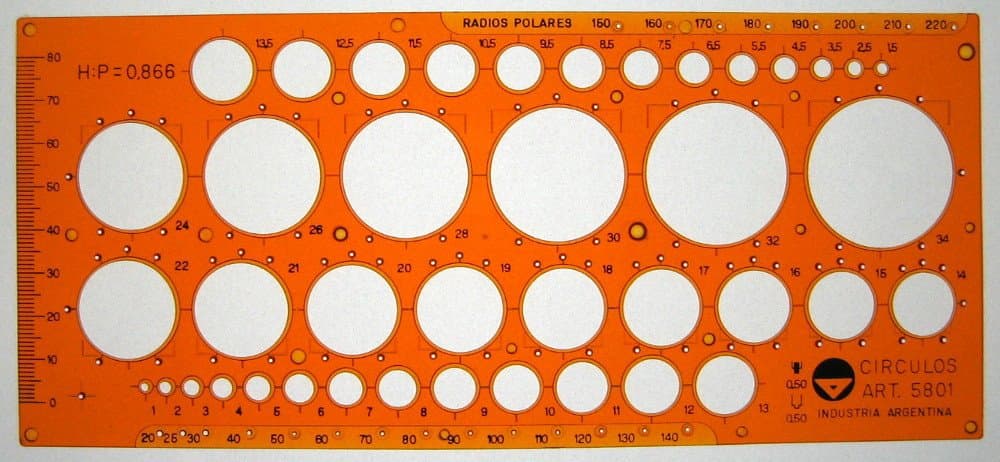 Metric Professional Circle Circles Shapes Drawing Drafting Template Stencil