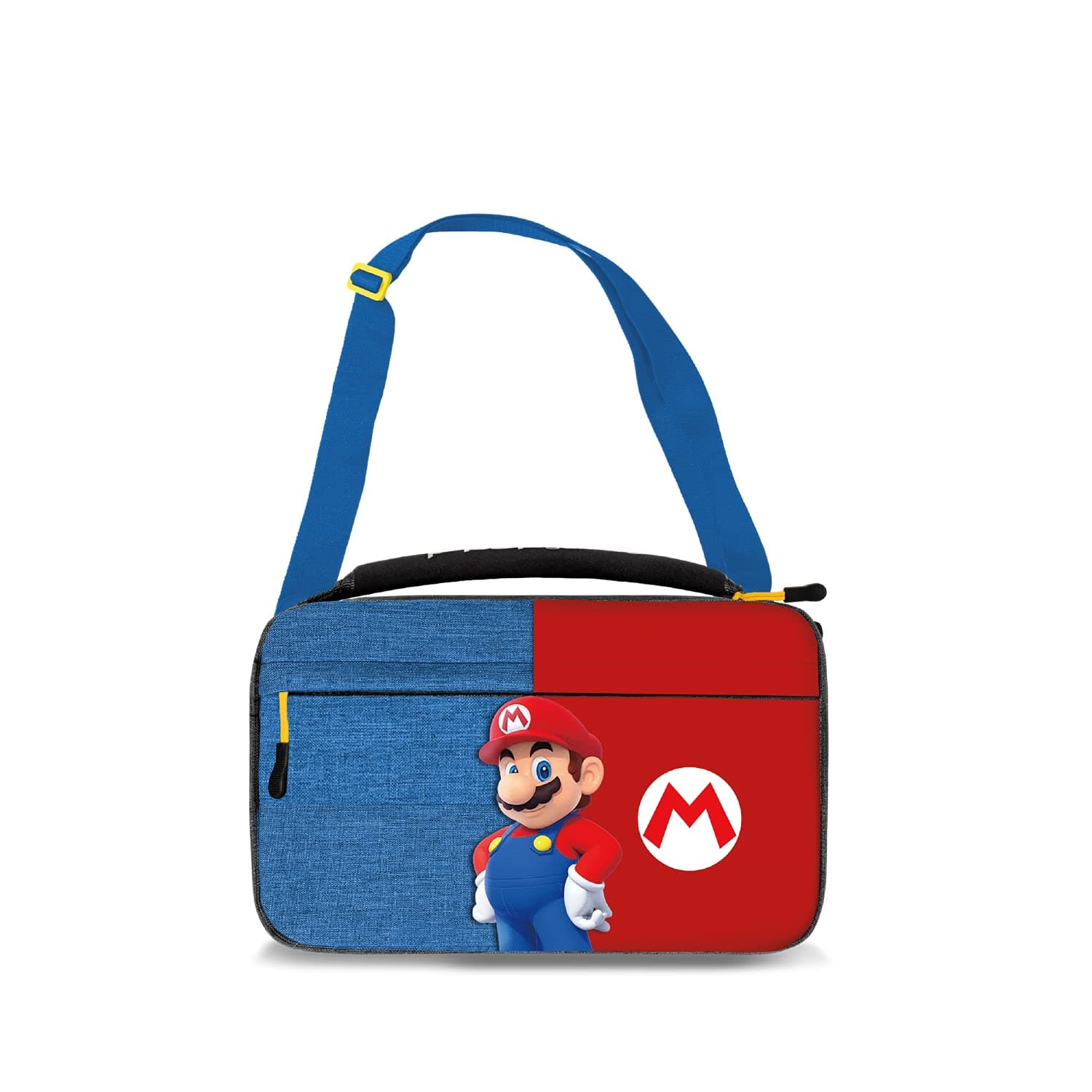 PDP Messenger Case with Removable Shoulder Strap - Holds 14 Games & Console - Compatible with Nintendo Switch/ Lite/ OLED - Power Pose Mario