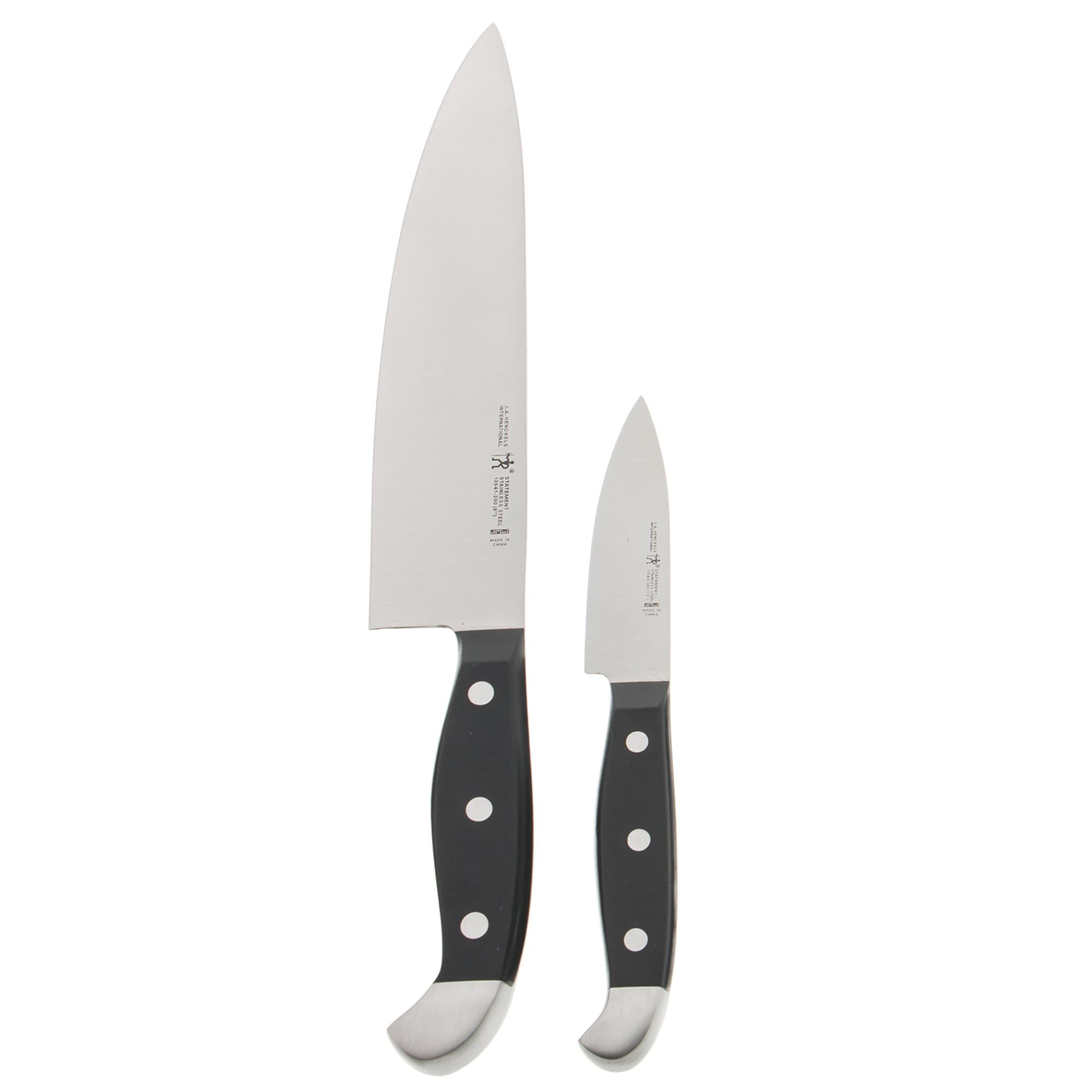 Statement Razor-Sharp 2-pc Chef Knife Set, German Engineered Informed by 100+ Years of Mastery, Black/Stainless Steel