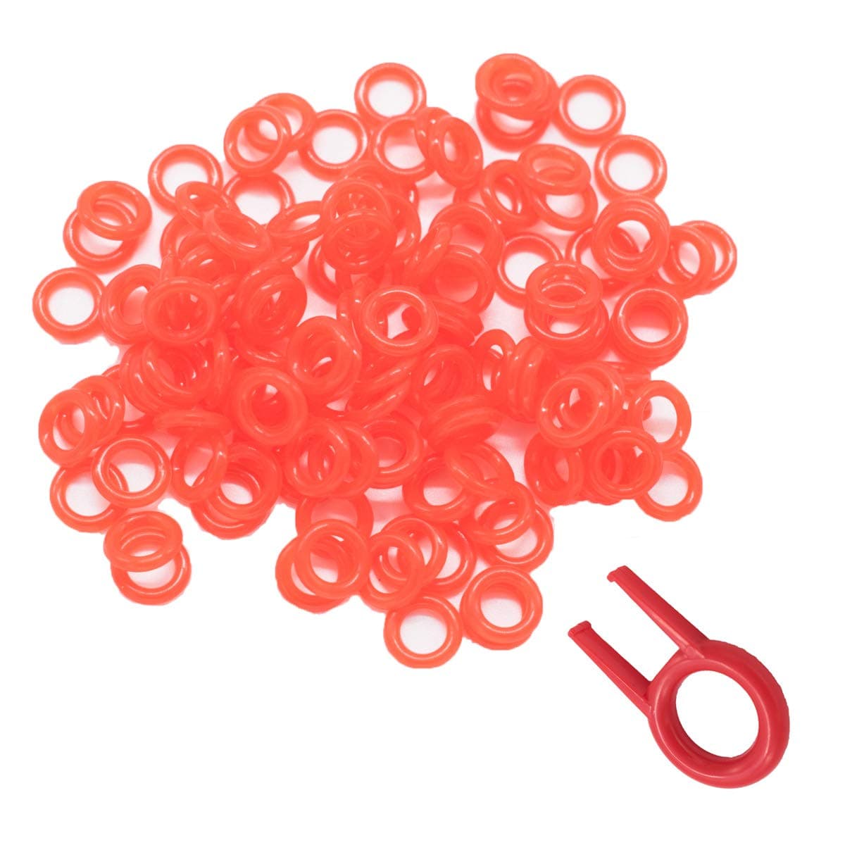 200pcs Rubber O-Ring Keyboard Switch Dampeners Make Your Mechanical Keyboard Quieter with Keycap Remover Suitable for Cherry MX Key Kit Dampers 40A-L-0.2mm Reduction (Red)
