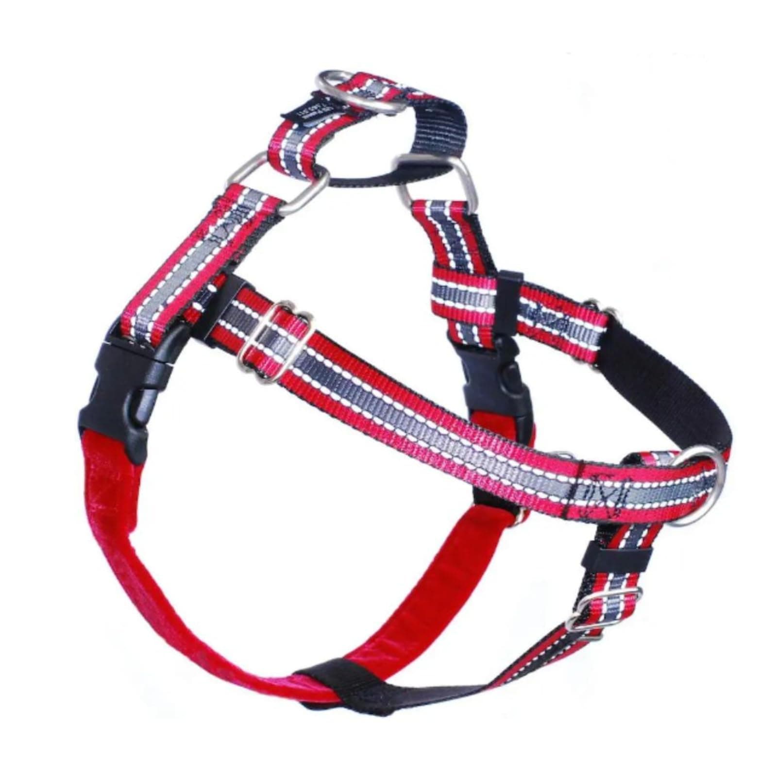 Freedom No Pull Dog Harness, Reflective Harness & Leash Set, Front Clip, Comfortable Control, Fits Small to Large Dogs, Made in USA, 5/8" SM, Reflective Red