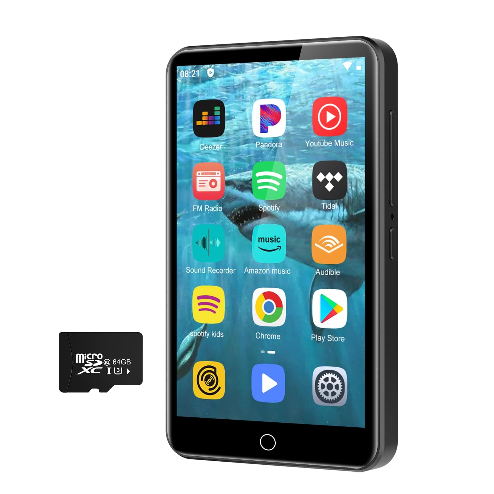 MP3 Player with Spotify, 4.0 Inch Full Touch Screen MP4 Player with Bluetooth and WiFi, HiFi Sound Digital Walkman, Android Music Player with Audible, Deezer, Play Store up to 1TB