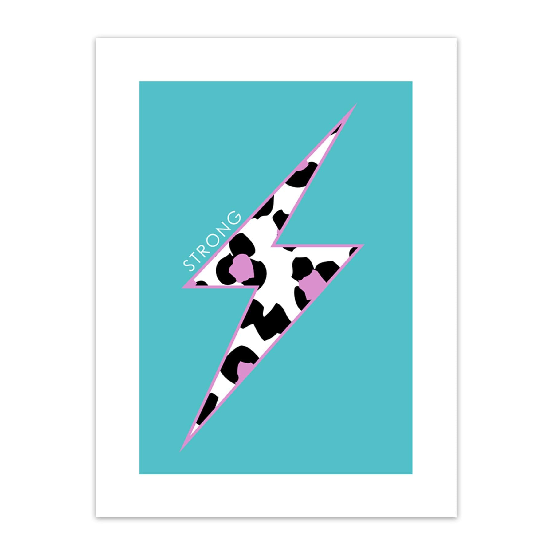 Leopard Blue And Purple Solid Strong Art Print Canvas Premium Wall Decor Poster